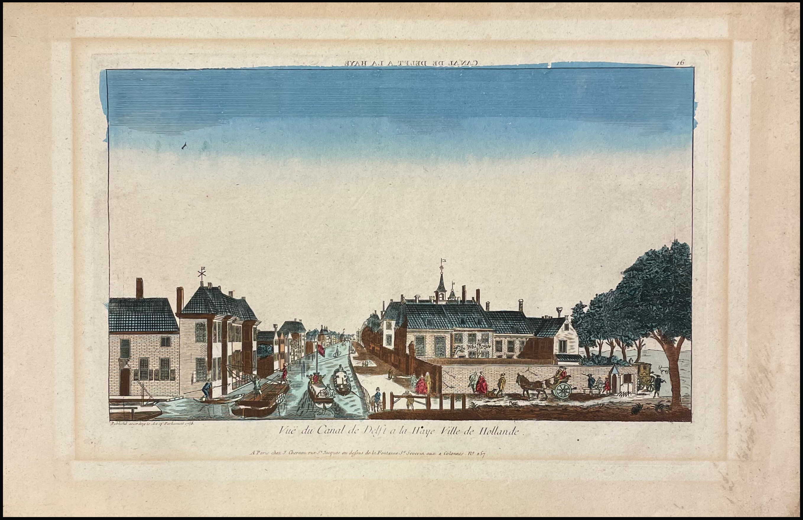 AUTOR DESCONOCIDO - VISTA ÓPTICA CANAL DE DELFT A LA HAYA - 1750