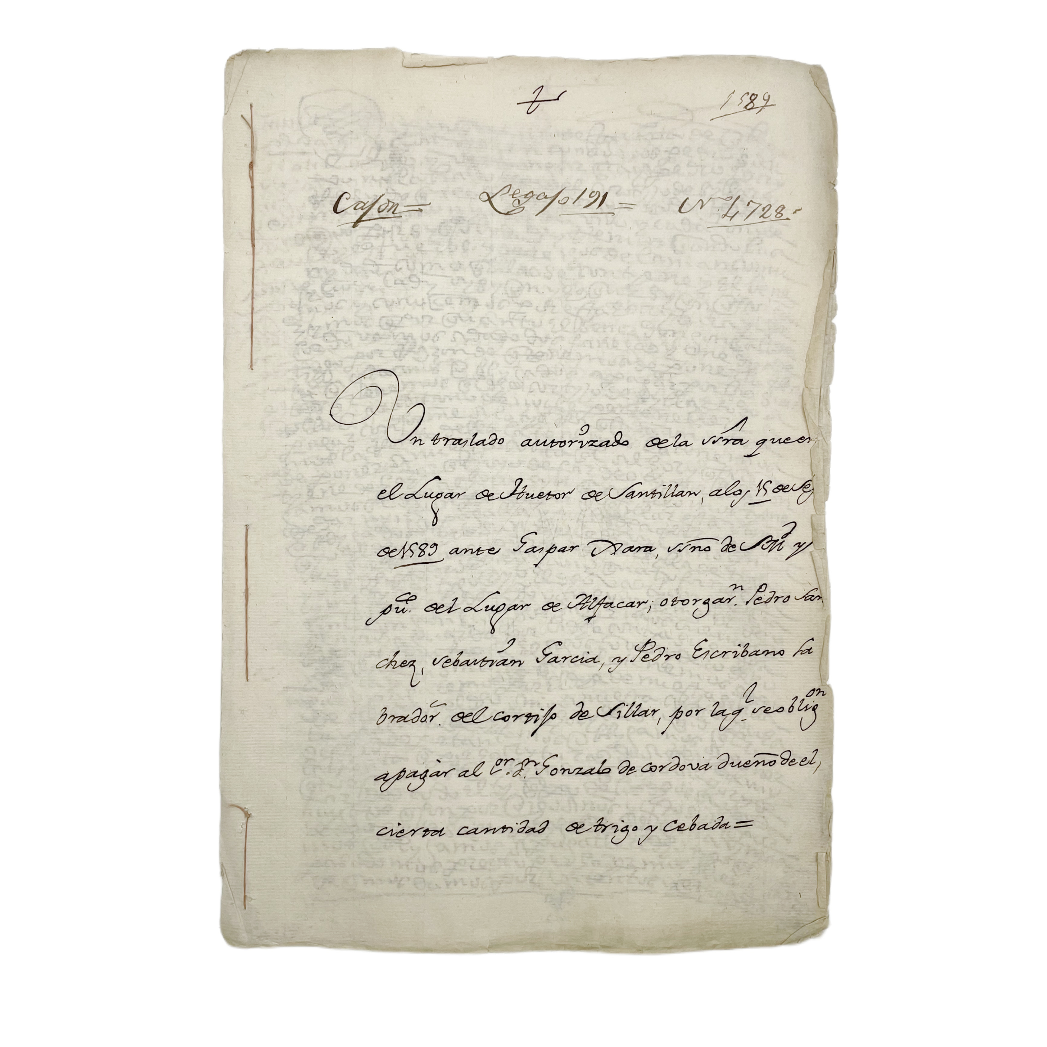 VARIOS - TRASLADO DE ESCRITURAS (GRANADA) - 1589