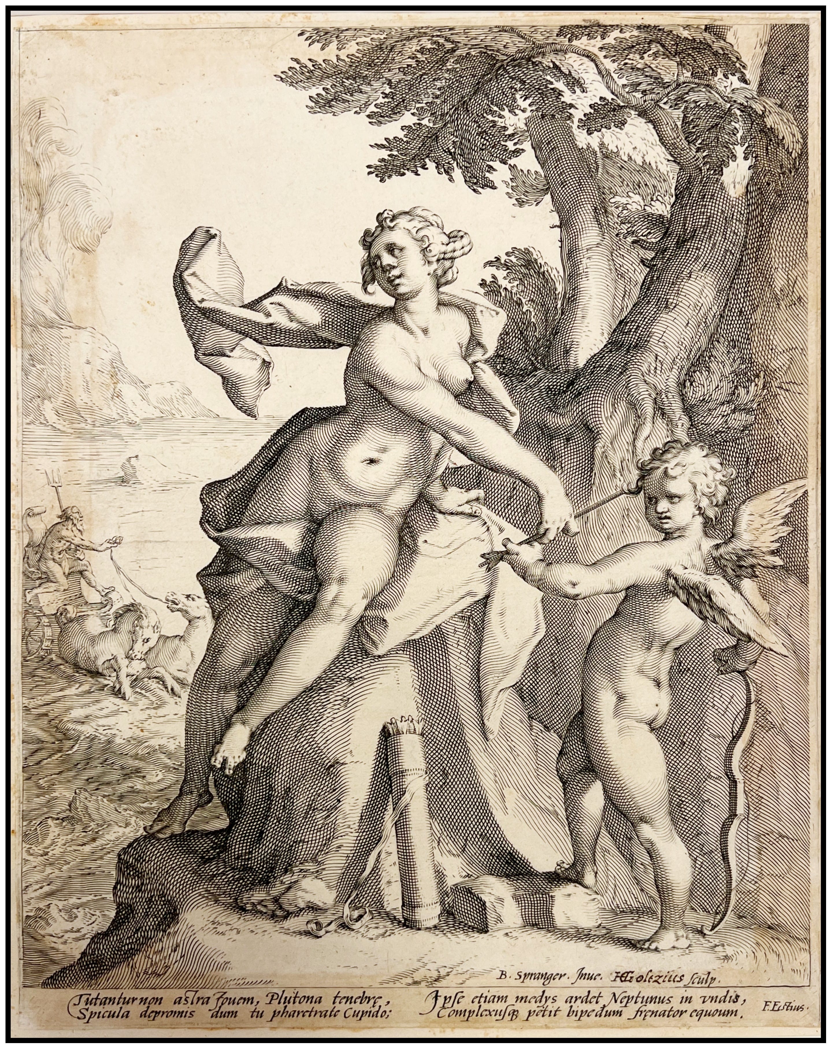 B. SPRANGER  - VENUS SUJETA LA FLECHA DE CUPIDO - 1600