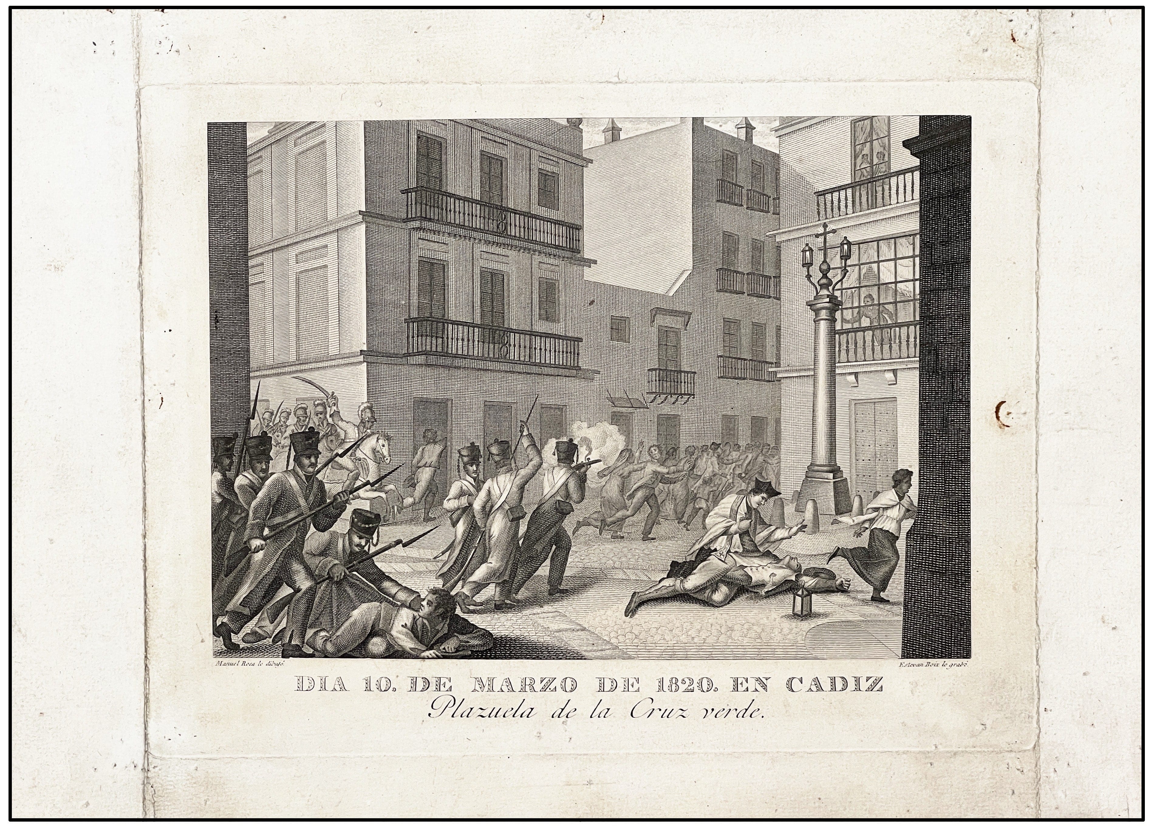 E. BOIX / M. ROCA - PLAZUELA DE LA CRUZ VERDE (CÁDIZ) - 1820