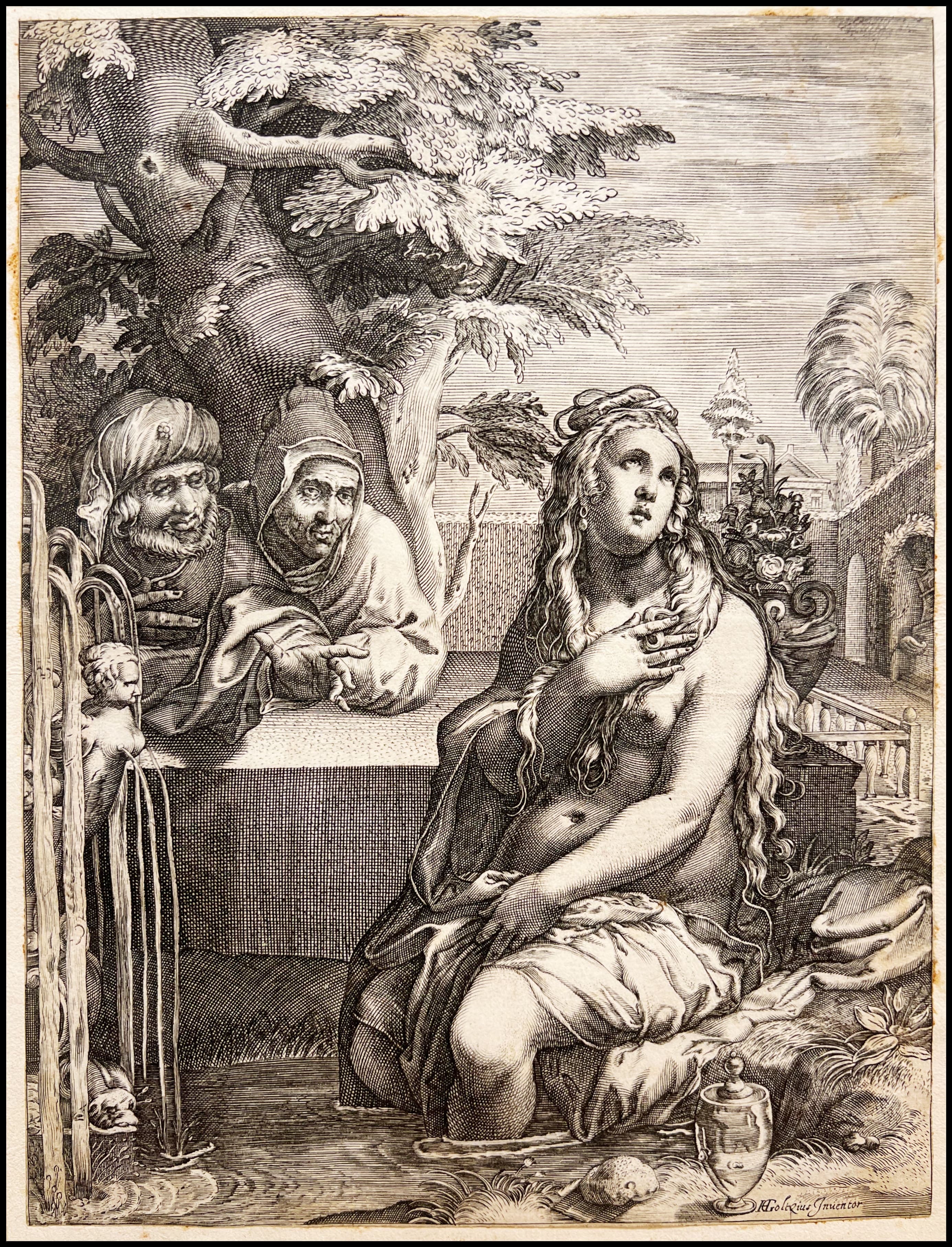 HENDRICK GOLTZIUS - SUSANA Y LOS VIEJOS - C. 1598