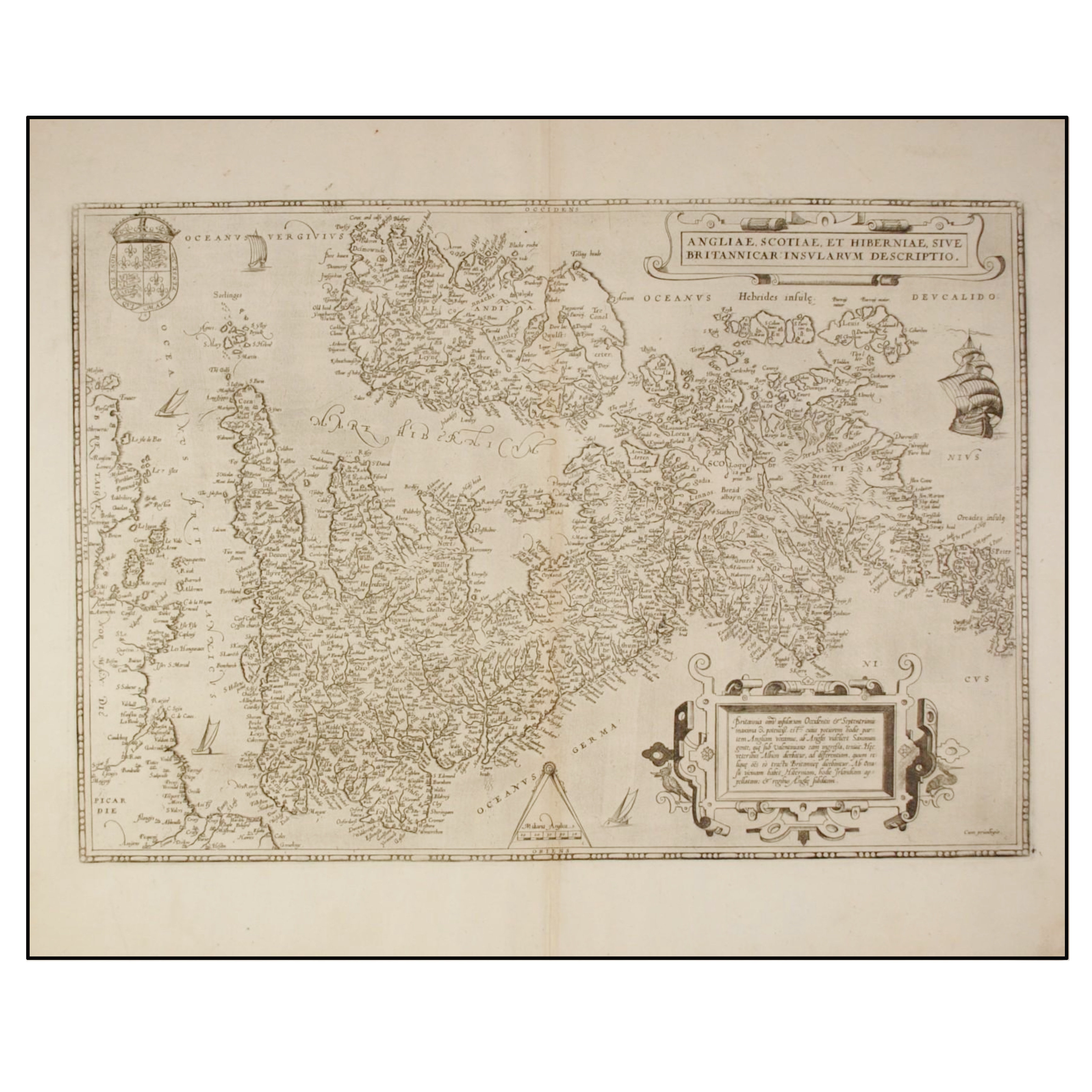 ANGLIÆ, SCOTIÆ ET HIBERNIÆ, SIVE/BRITANNICAR INSVLARVM DESCRIPTIO. [DESCRIPCIÓN DE INGLATERRA, ESCOCIA E IRLANDA, O LAS ISLAS BRITÁNICAS] CUM PRIUILEGIO