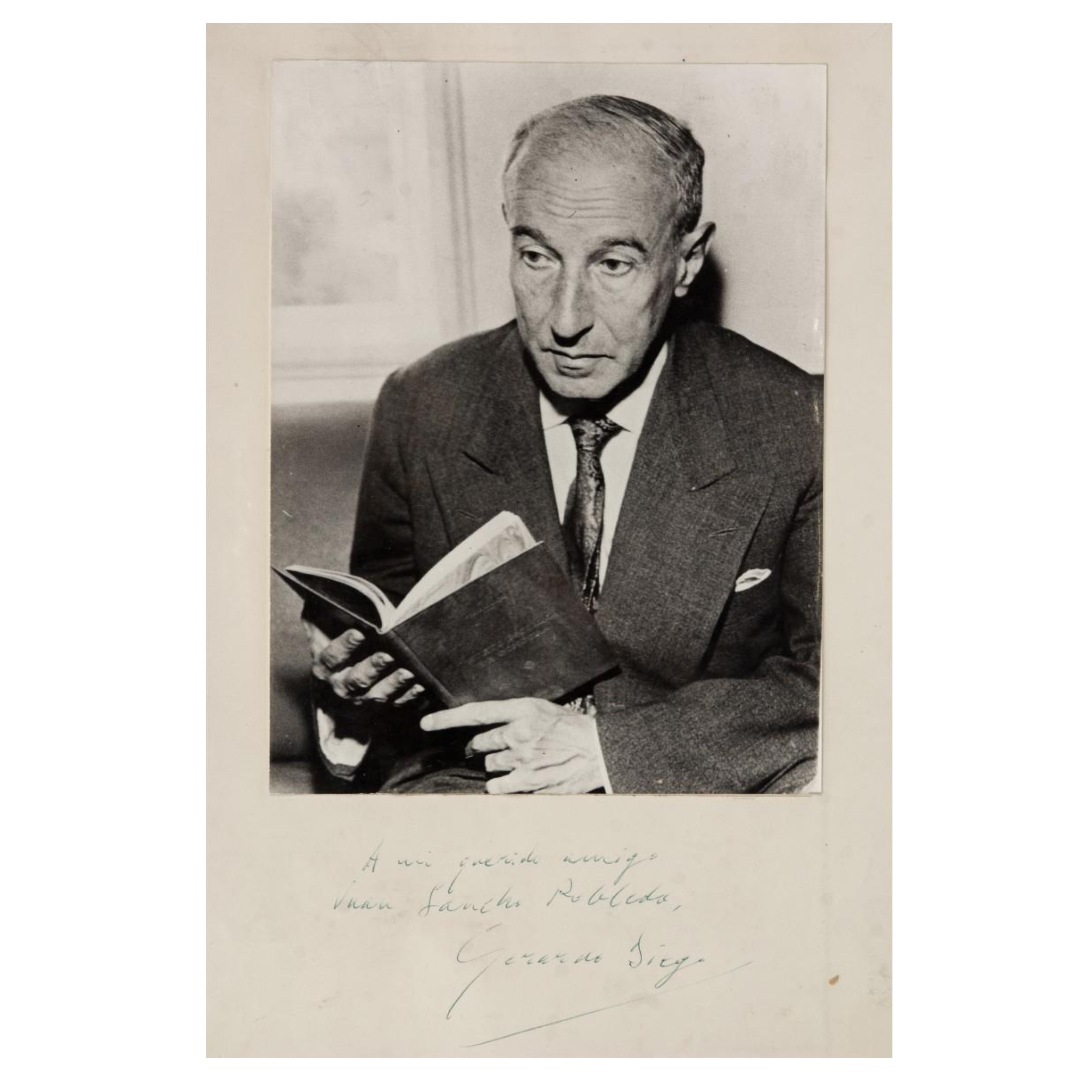 FOTOGRAFÍA - GERARDO DIEGO CON DEDICATORIA - 1970
