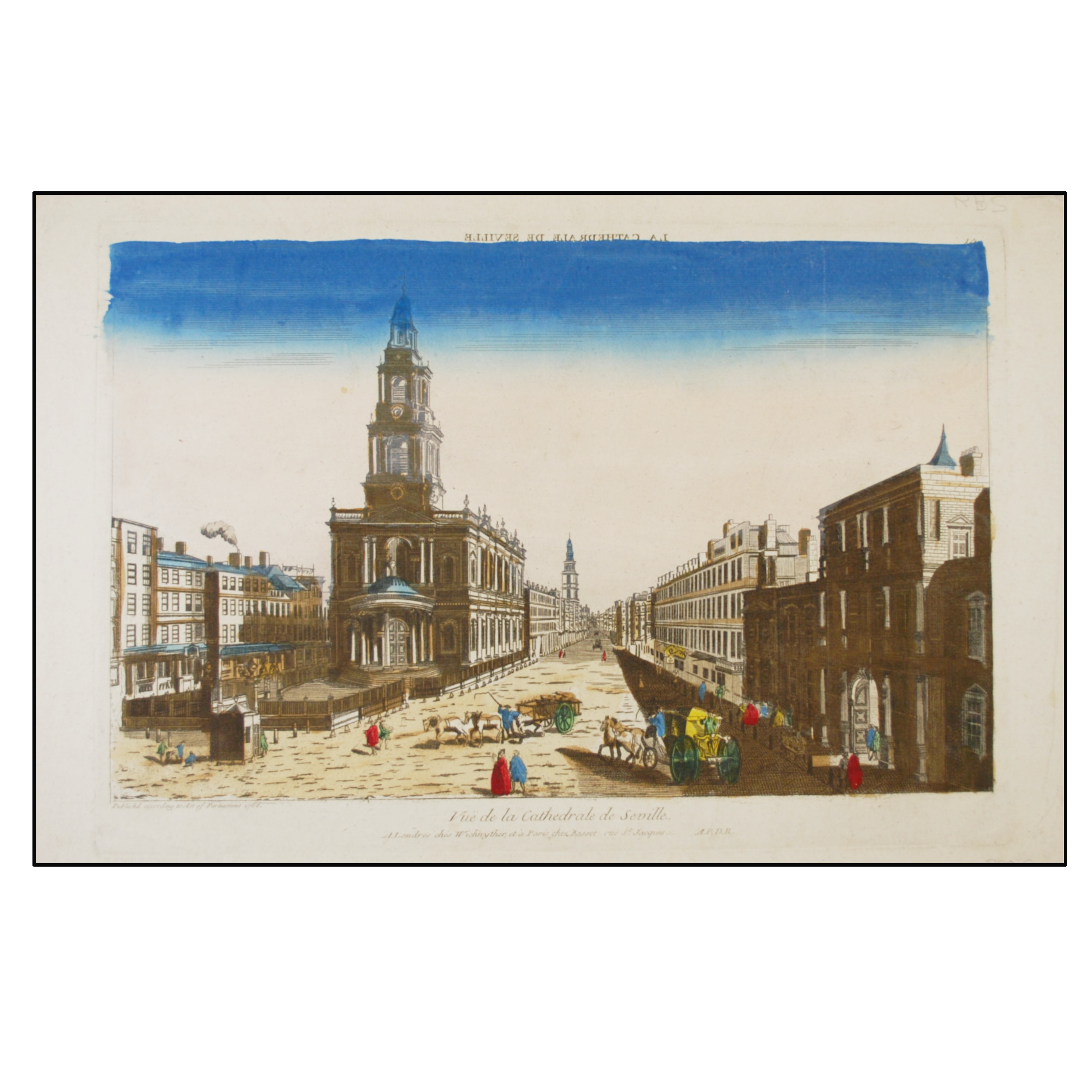 VUE DE LA CATHEDRALE DE SEVILLE. PUBLISHING ACCORDING TO ACT OF PARLIAMENT 1760