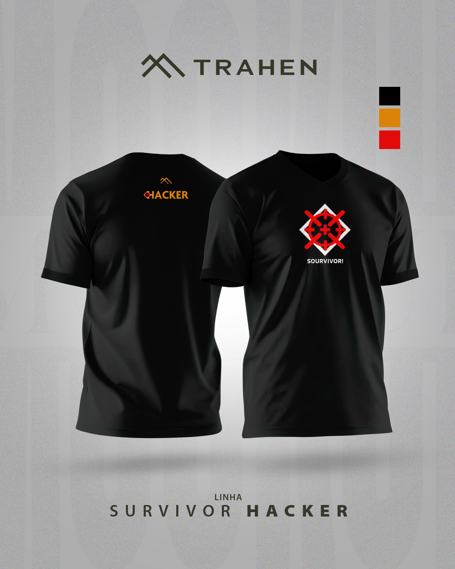 Camiseta Survivor Hacker - Preta