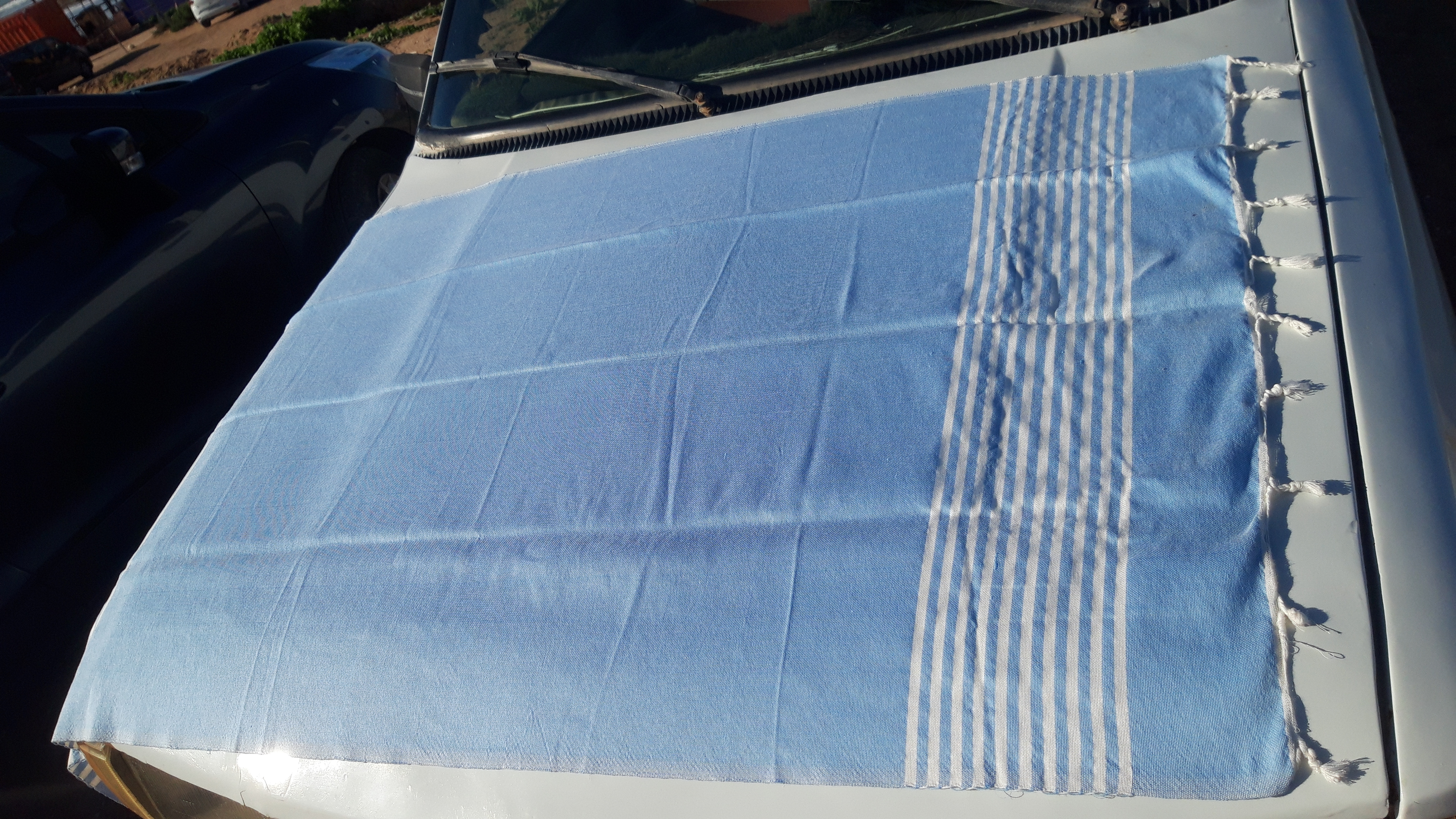 Light Blue Woven Cotton Towel