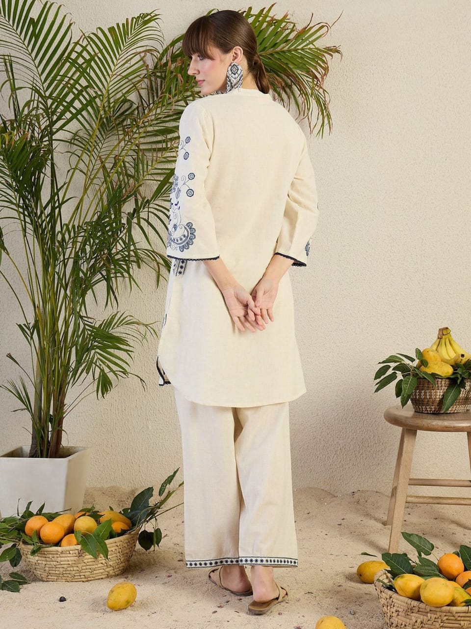 Embroidered Cotton Kurta Set 