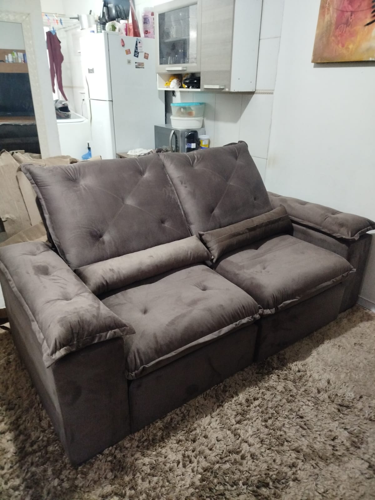 Sofá Xangai 250 Retrátil Cinza