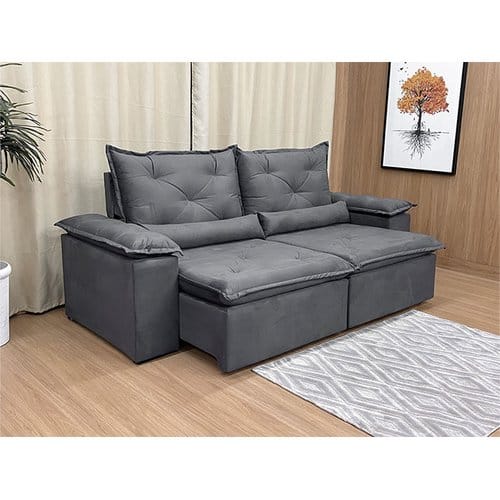 Sofá Retrátil  Xangai 230 Cinza 2 Lugares