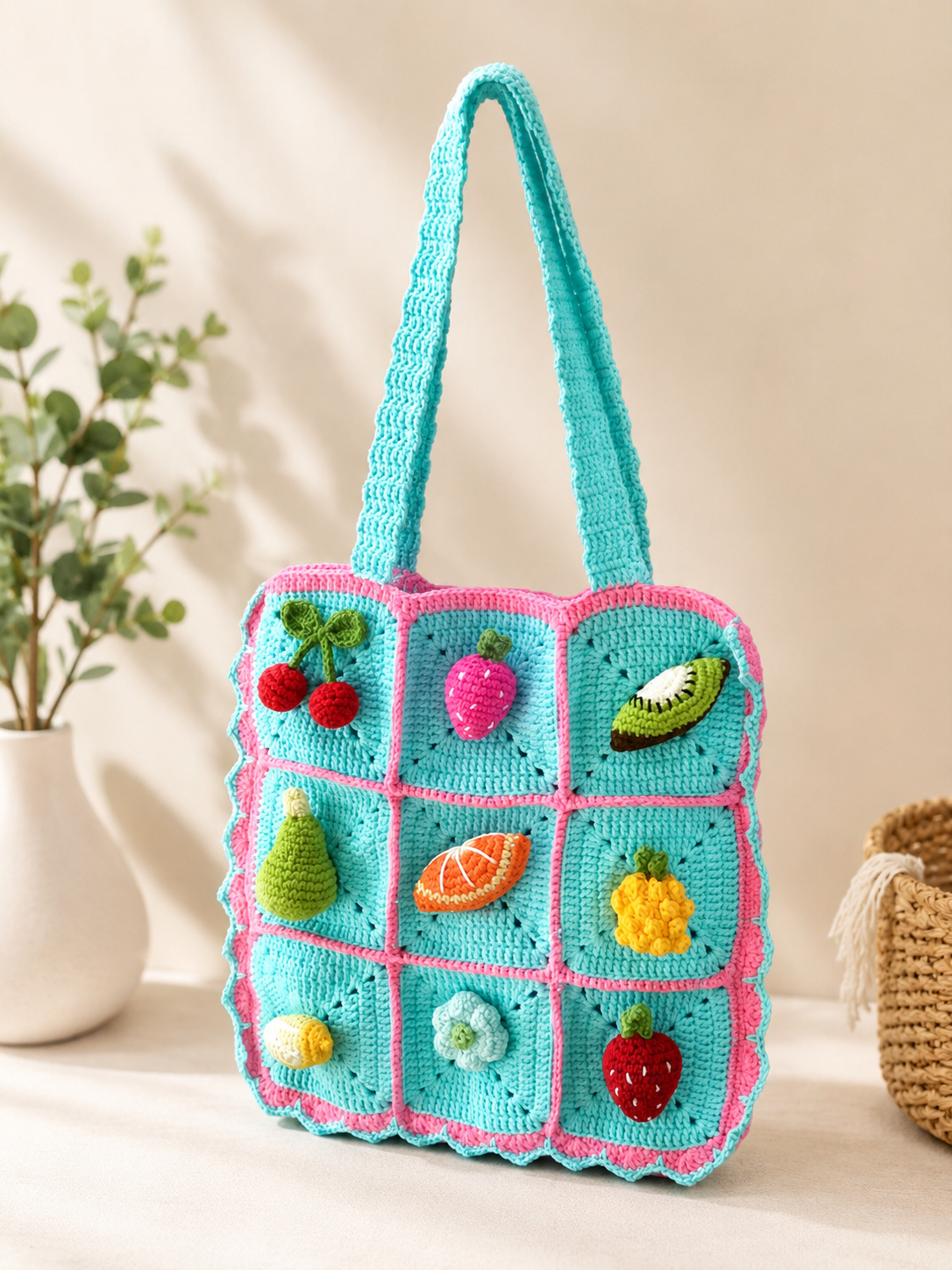 Handmade Fruit Crochet Shoulder Bag