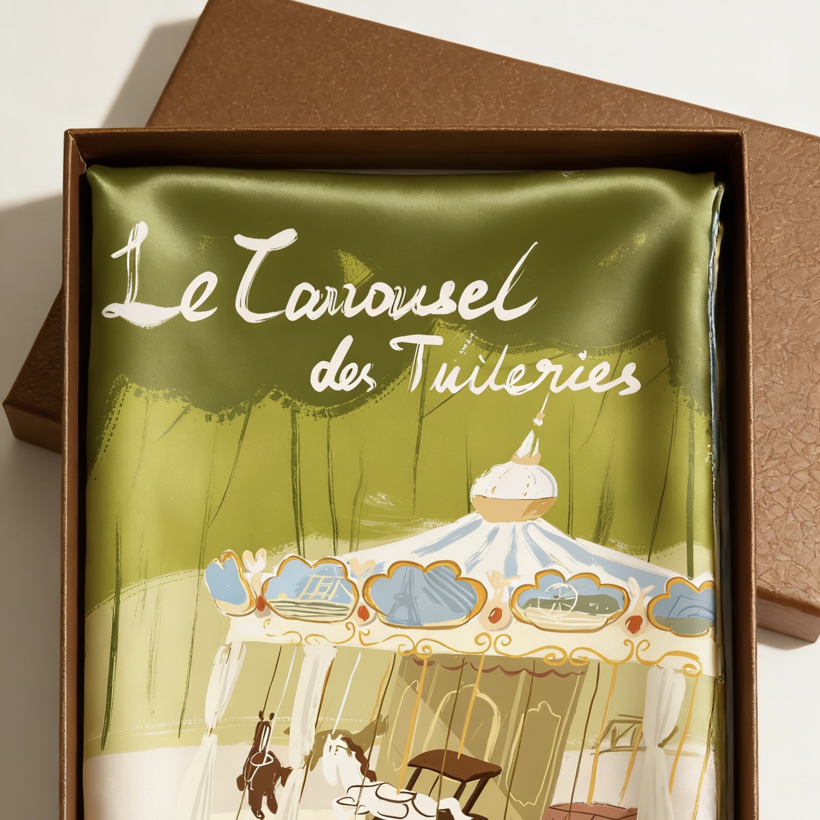 Foulard en soie illustré