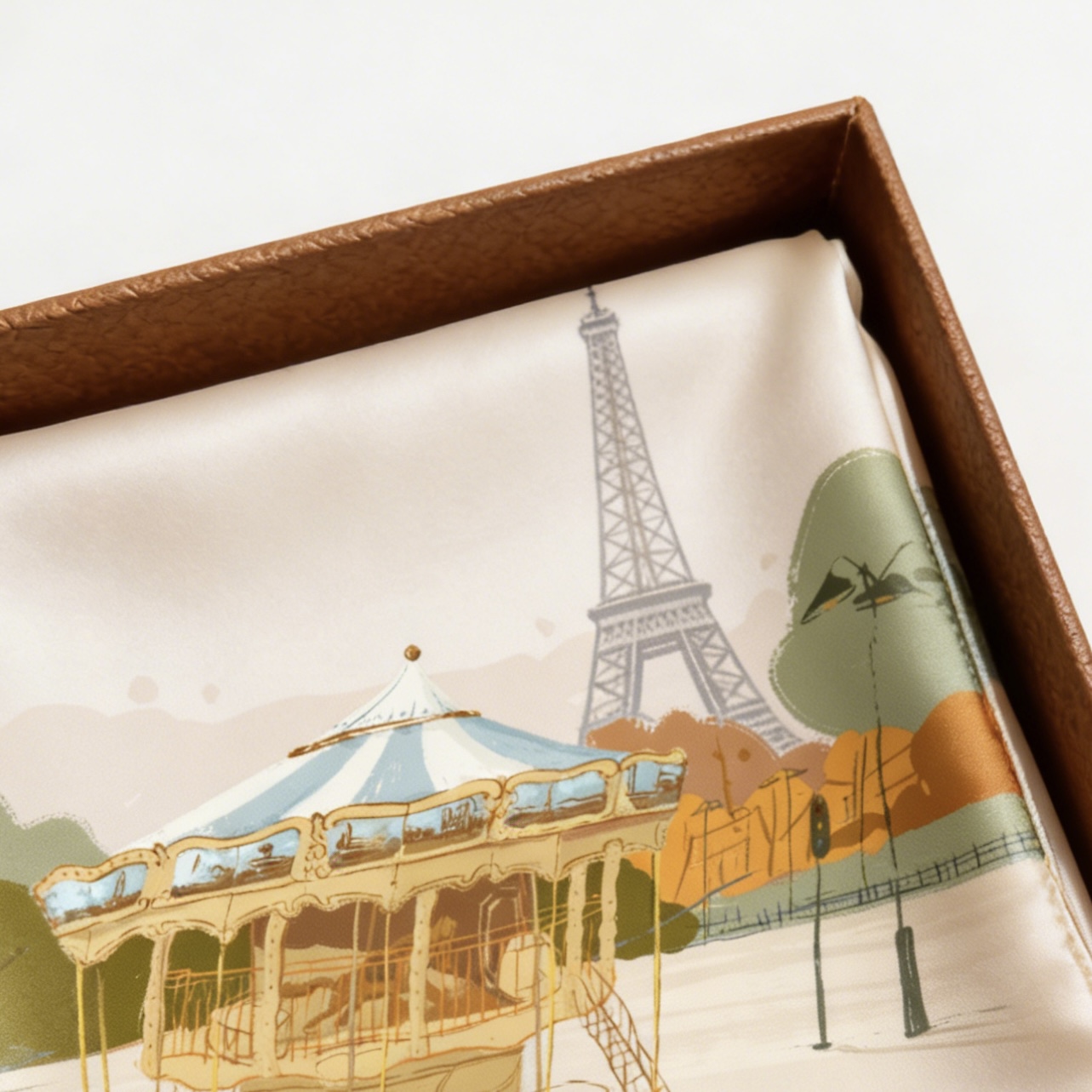 Foulard en soie illustré