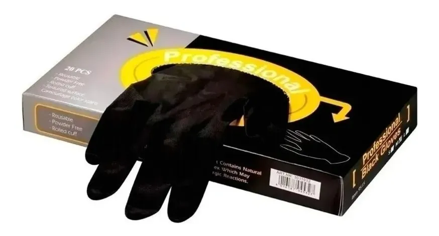 Guantes Descartables de Látex Negro (Heavy Duty)