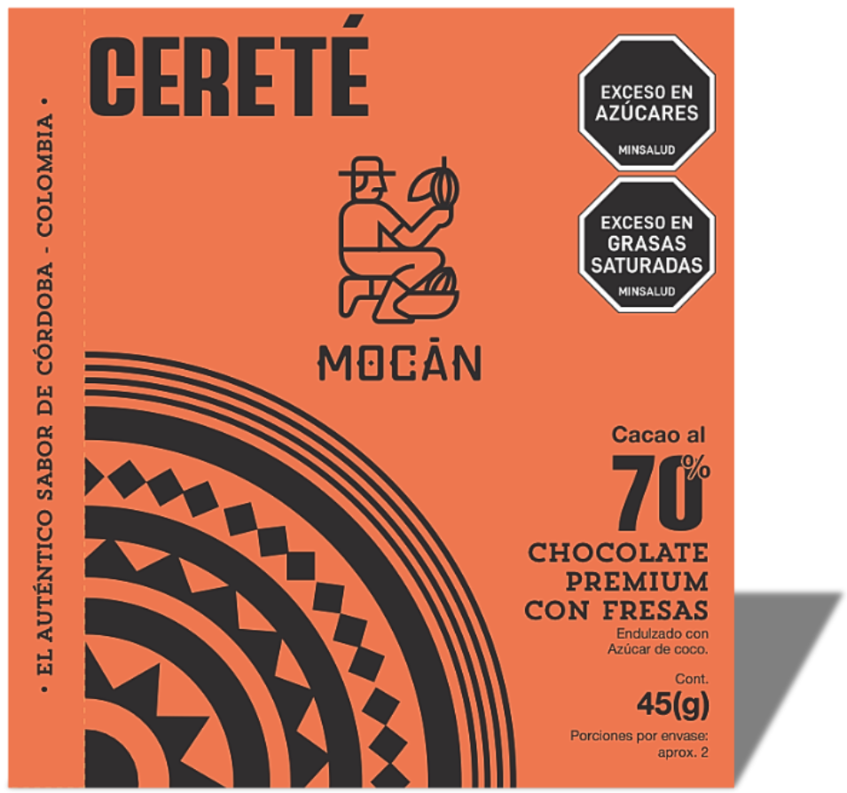 CERETE - Barra de chocolate al 70% con Fresas 