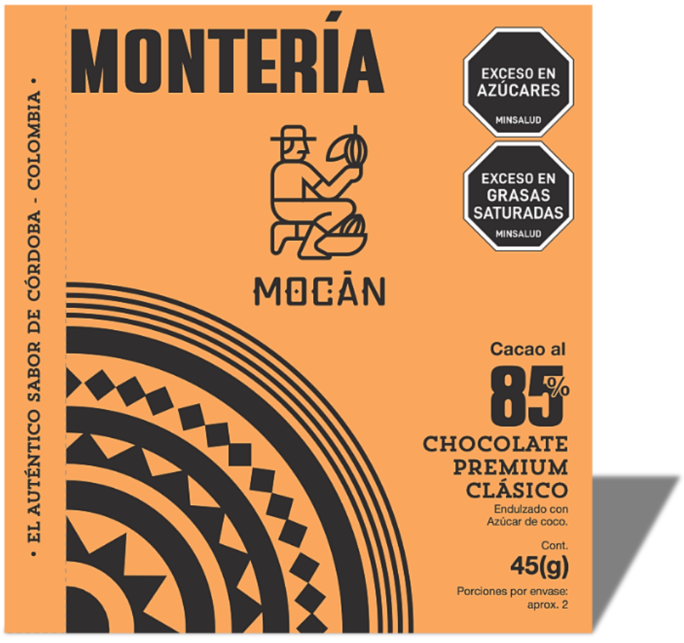 MONTERIA - Barra de chocolate al 85% de Cacao