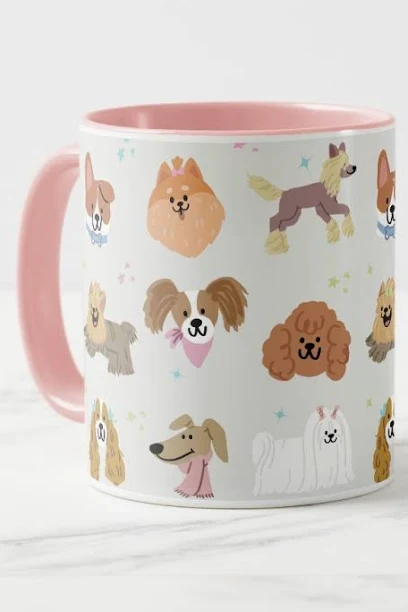 Cute Dog Illustration Mug