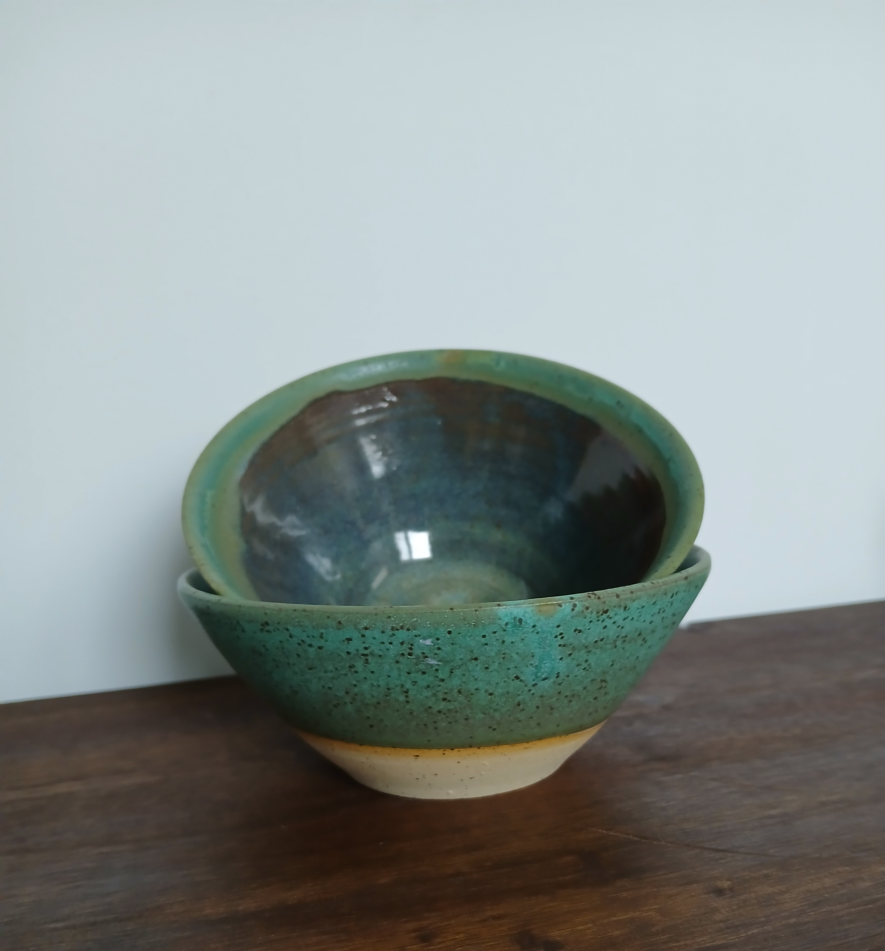 Two Tone Green and Blue Bowl Set