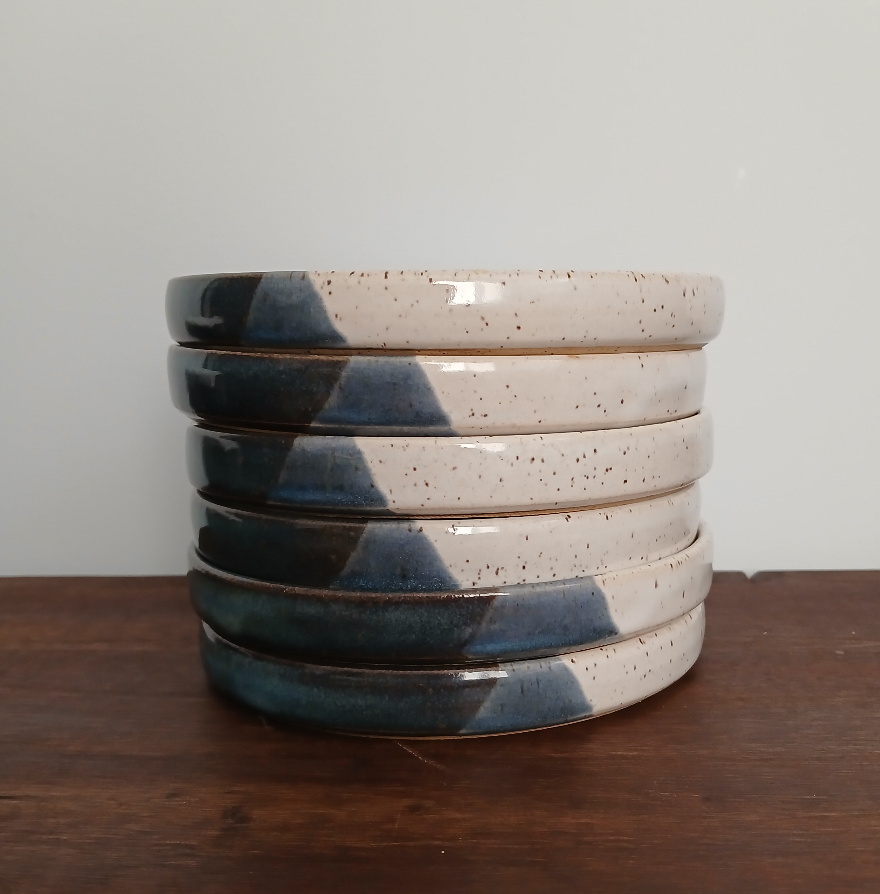 Handmade Ceramic Dual glaze Side Plates 6" wide