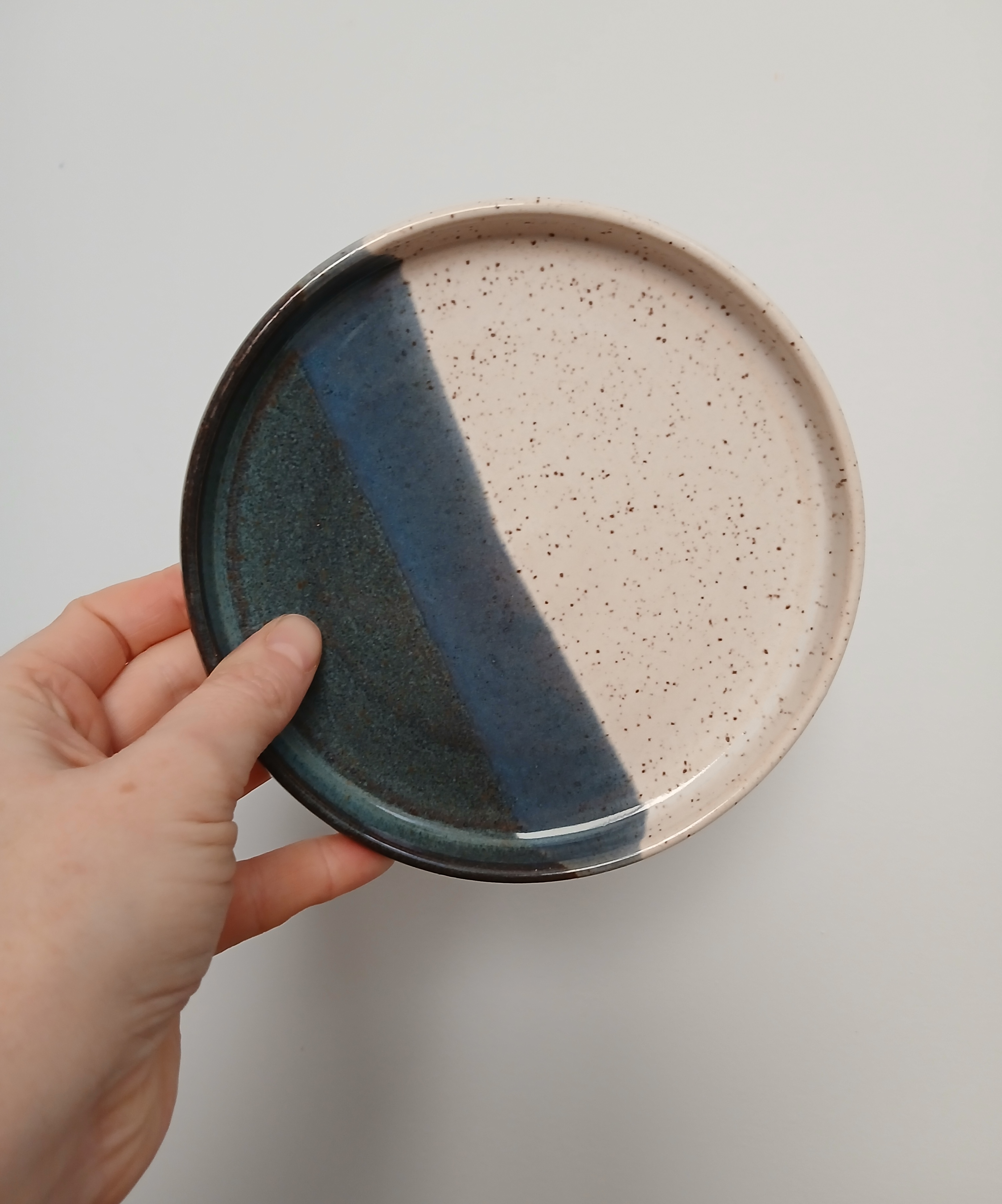 Handmade Ceramic Dual glaze Side Plates 6" wide