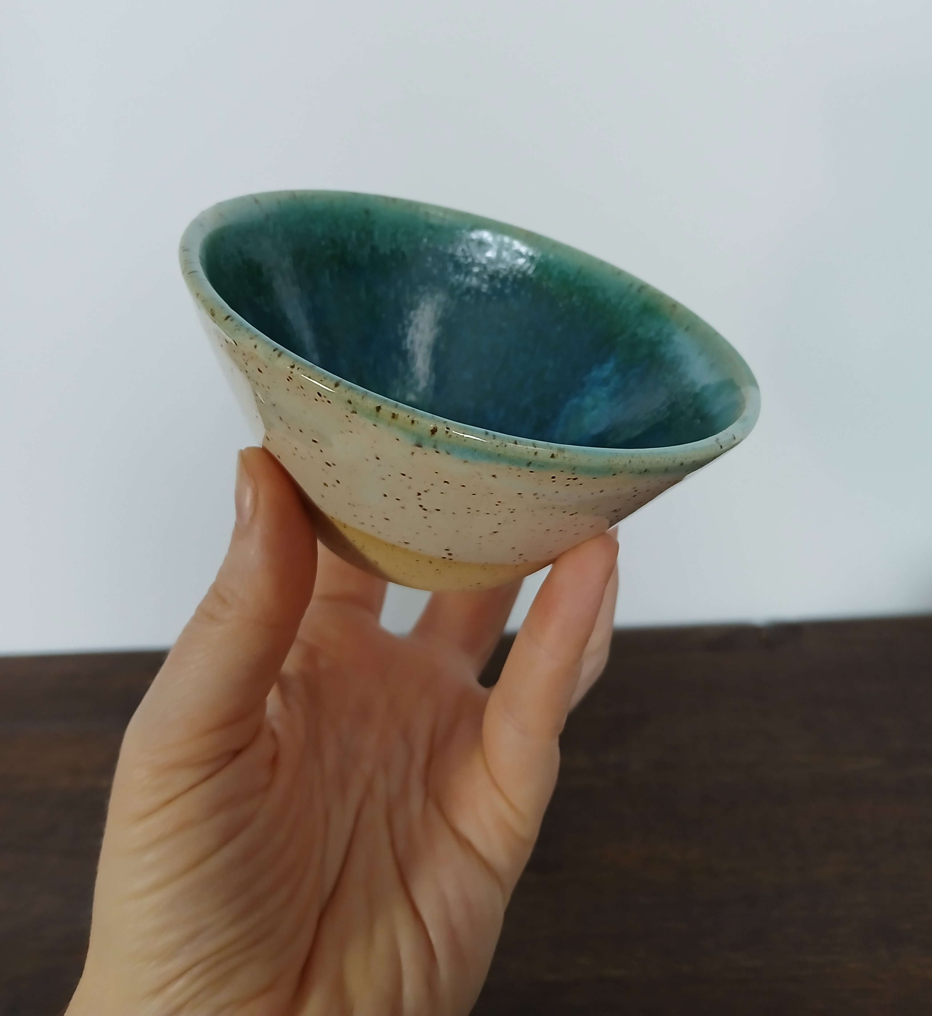 White and Sea Green Two Bowl Set