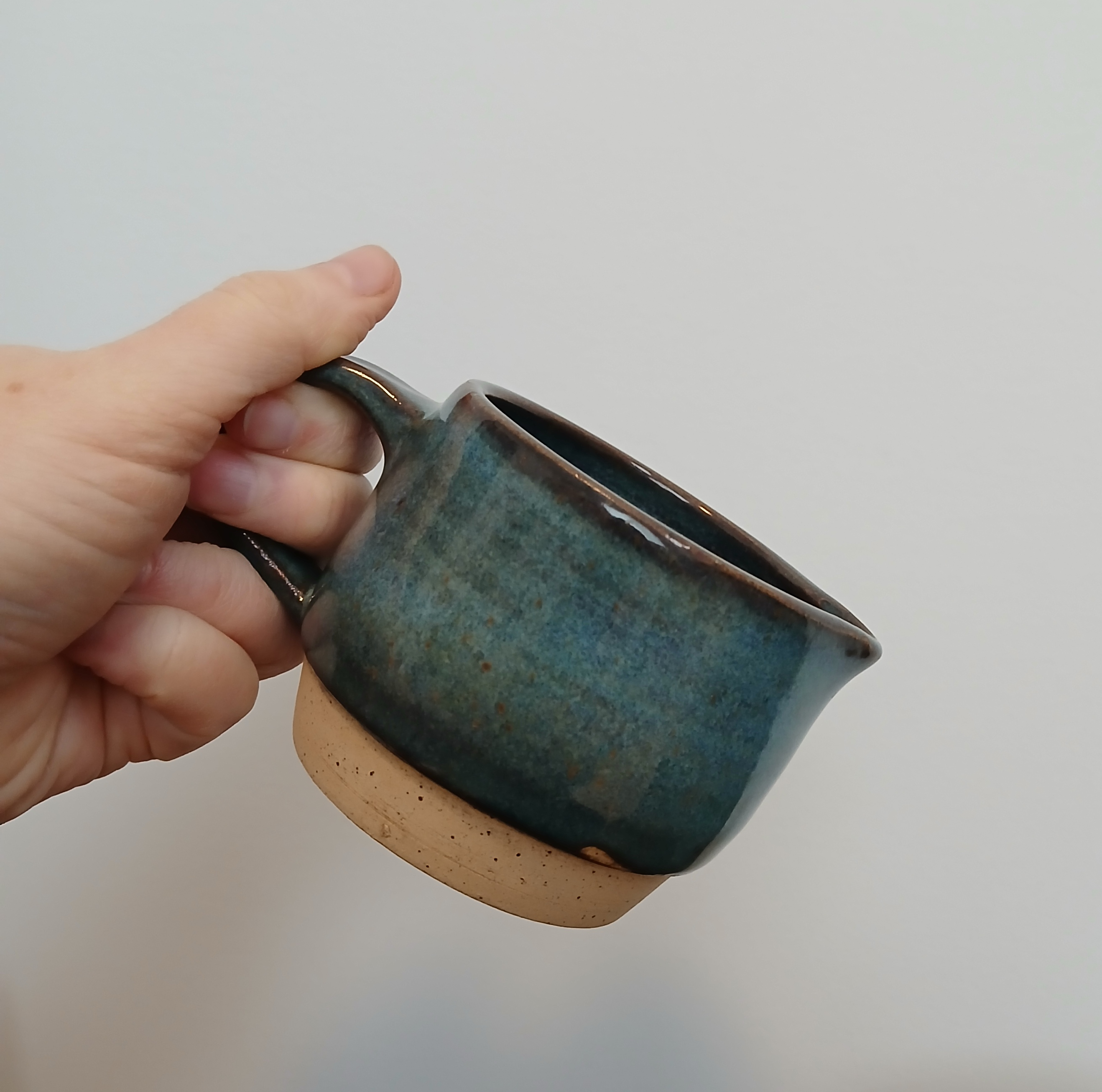 Handmade Ceramic Cream and Sugar Bowl Set - Blue