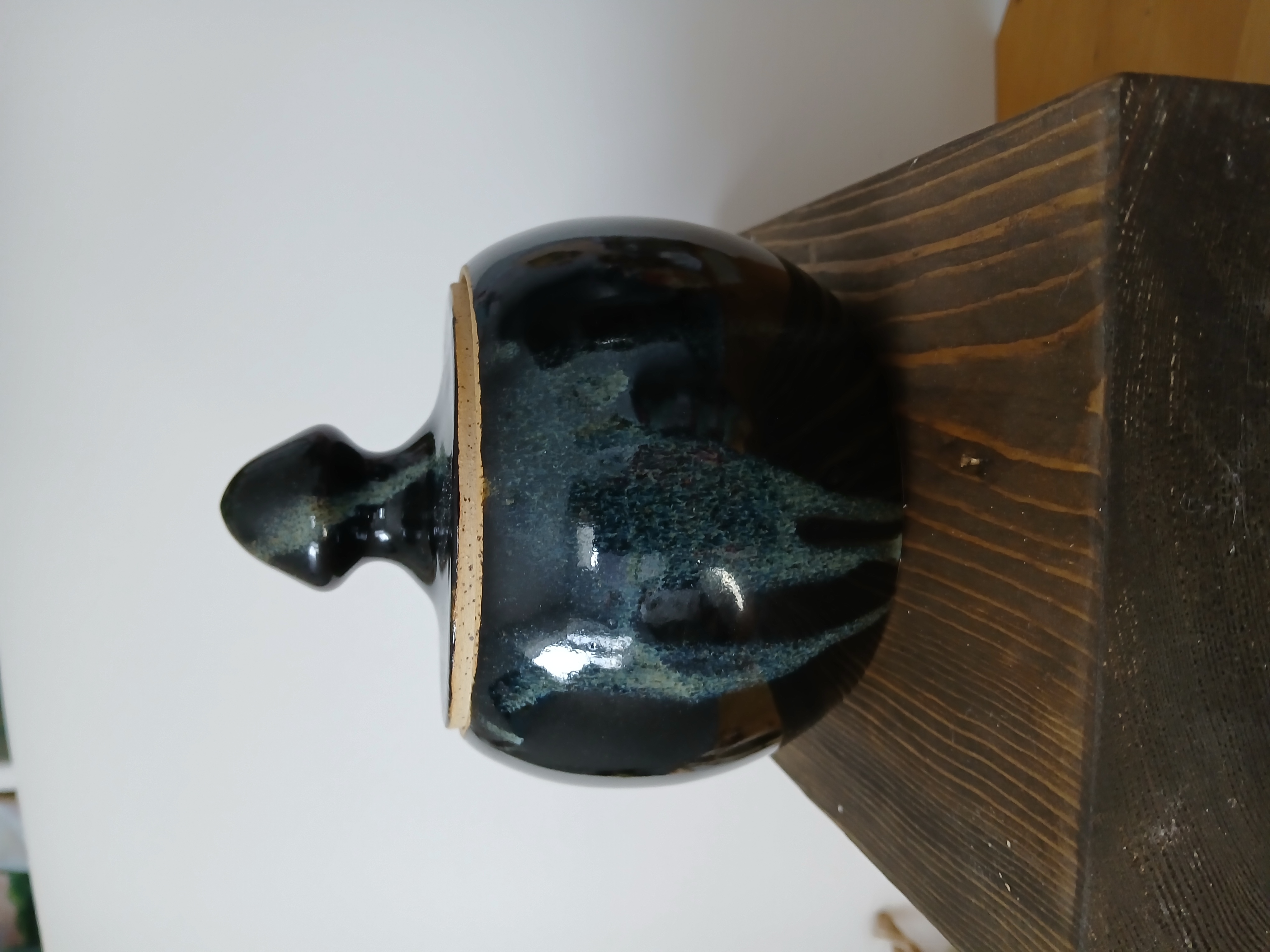 Handmade Ceramic Lidded Jar - Black Glaze