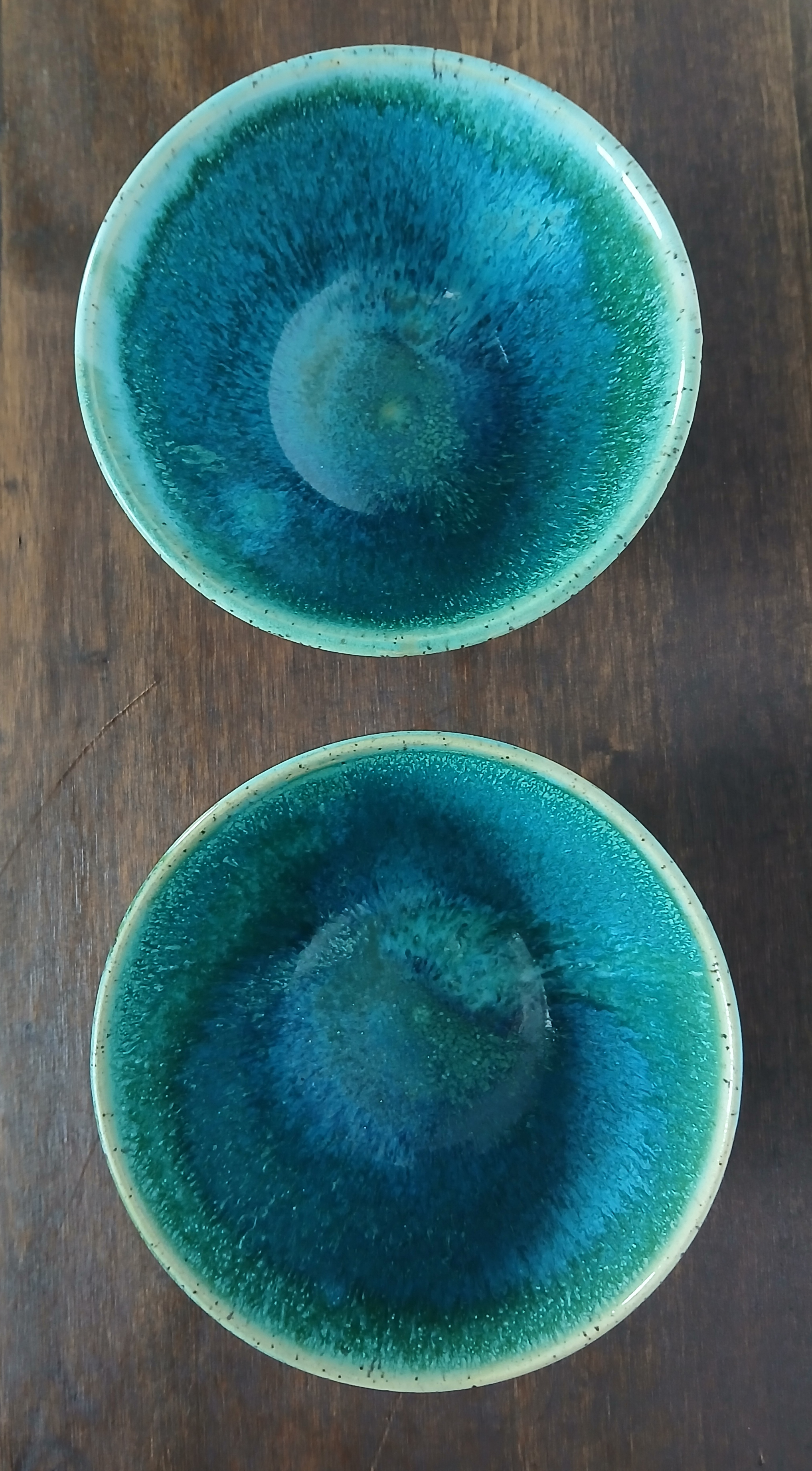 White and Sea Green Two Bowl Set