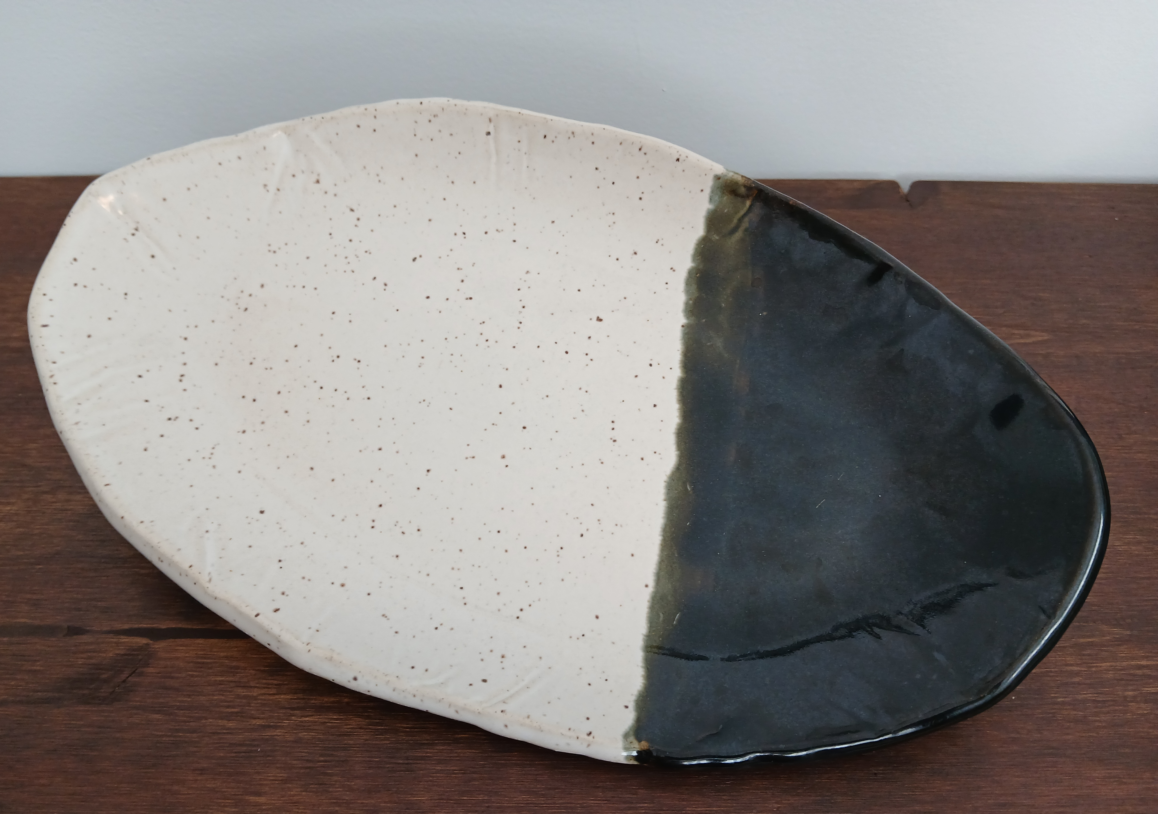 Handmade Ceramic Black and White Serving Platter