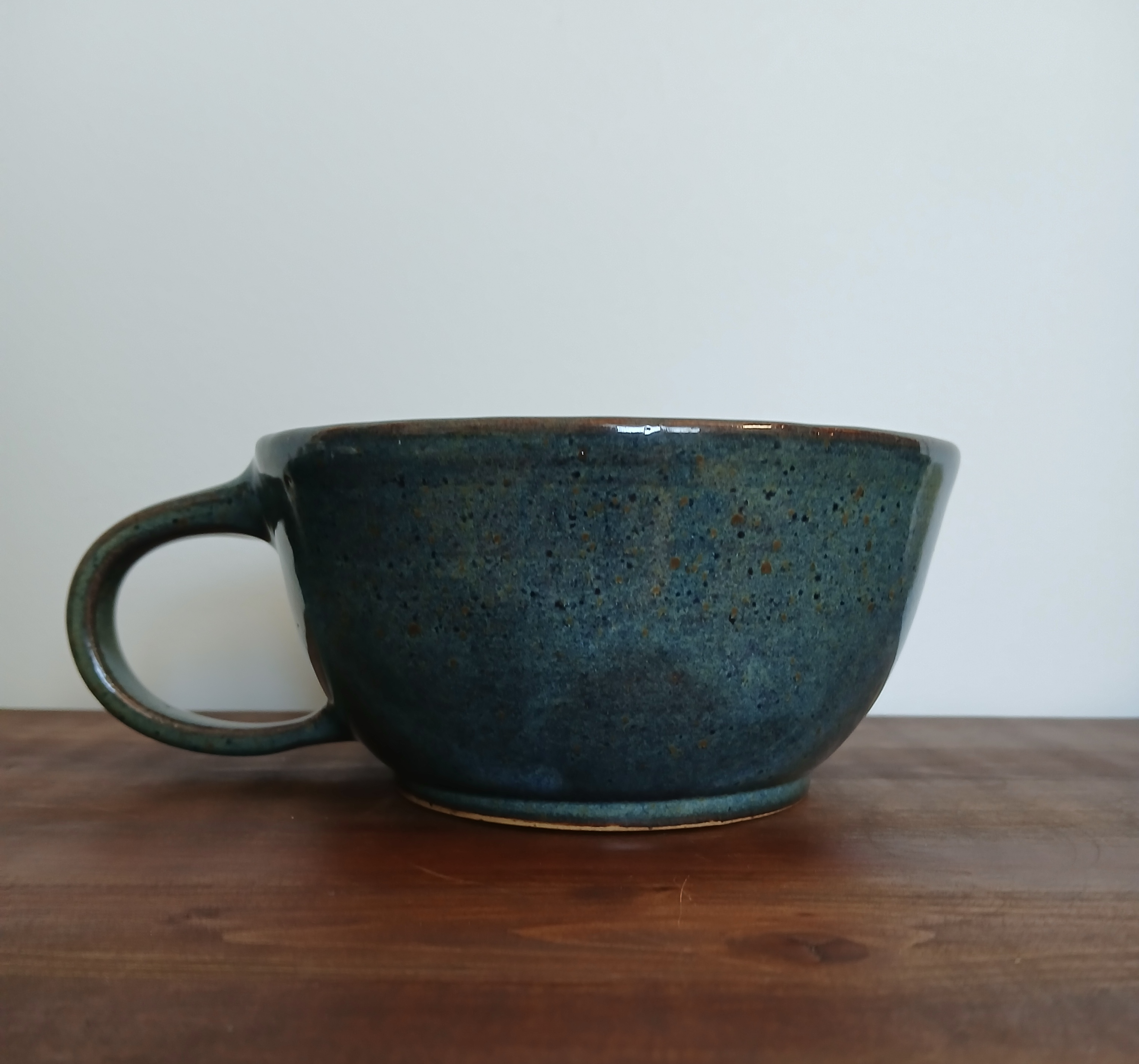 Deep blue cappuccino mug, soup bowl mug, large coffee or tea cup 12 oz and 16 oz capacity