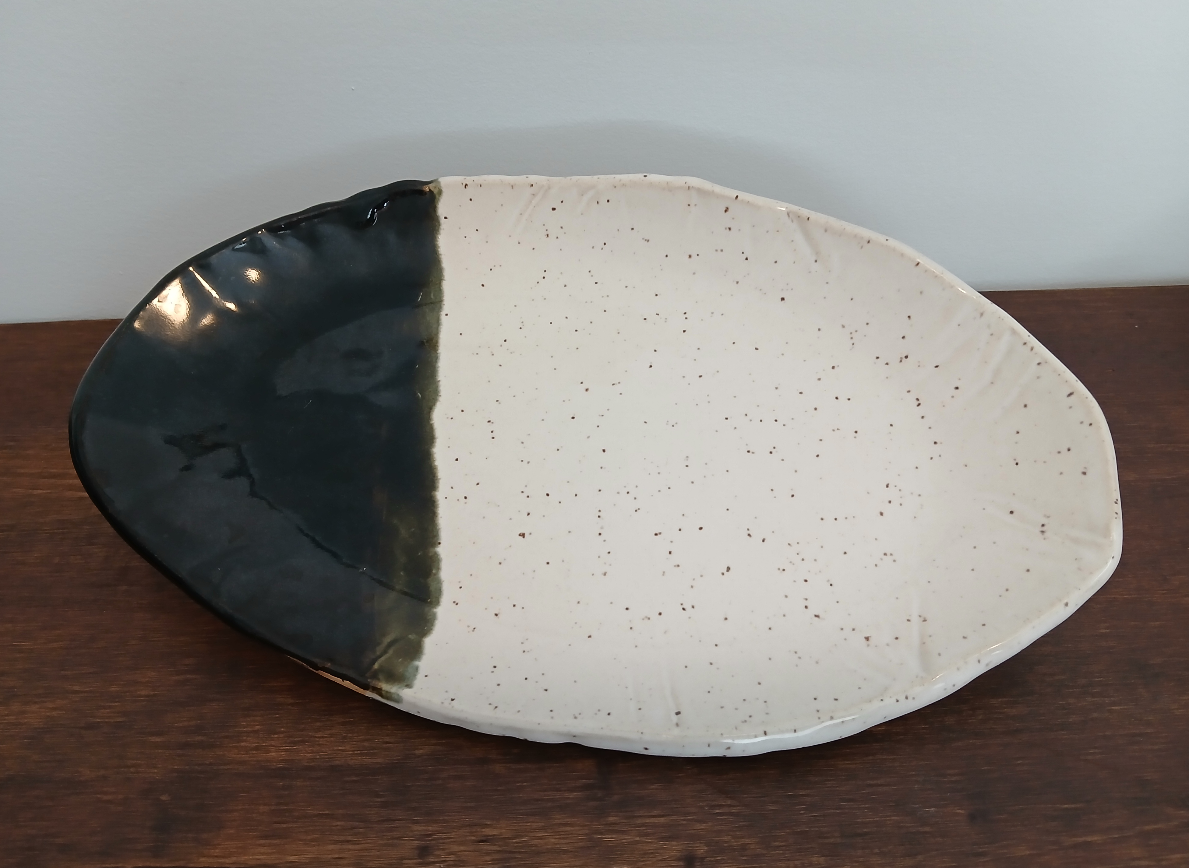 Handmade Ceramic Black and White Serving Platter