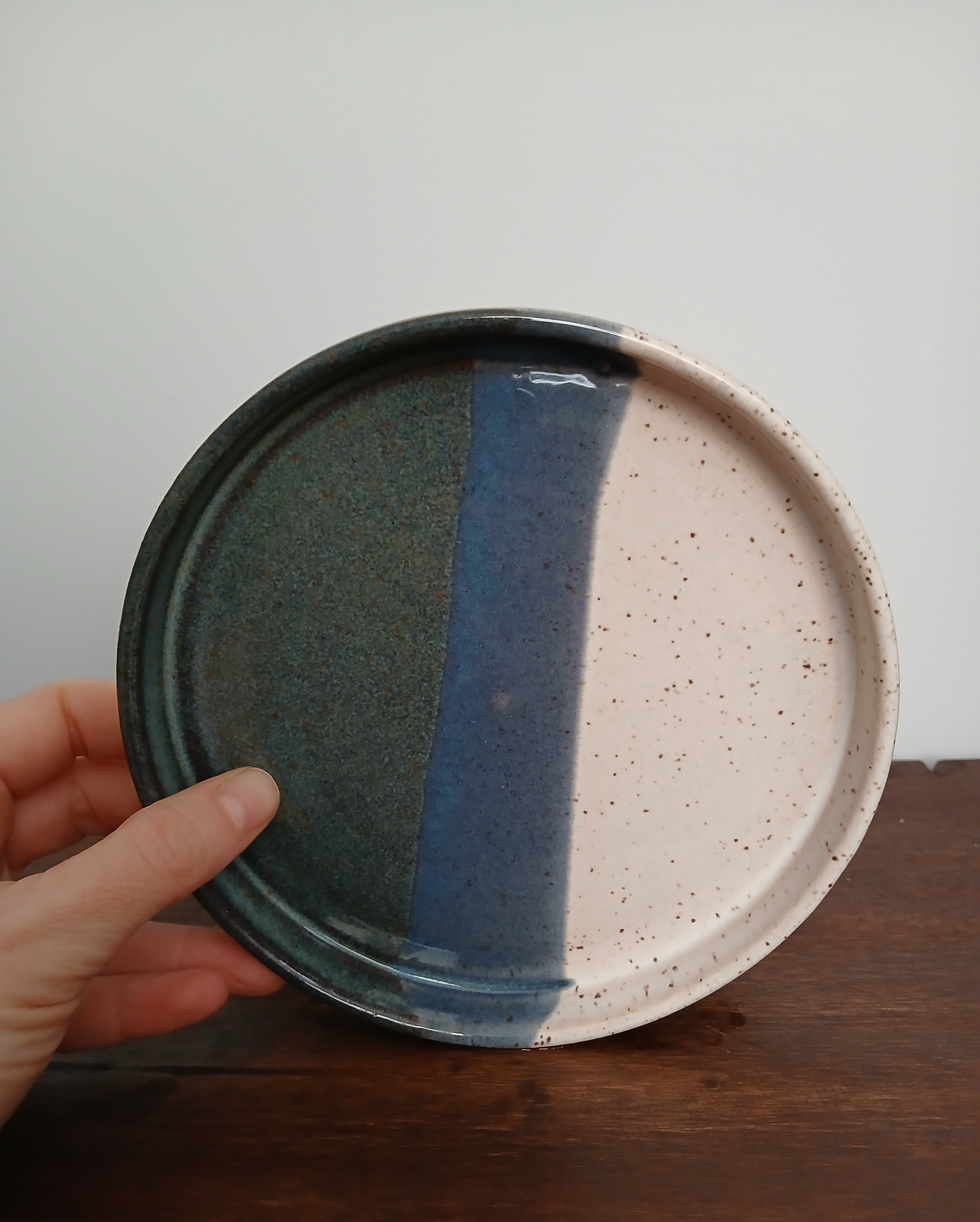 Handmade Ceramic Dual glaze Side Plates 6" wide