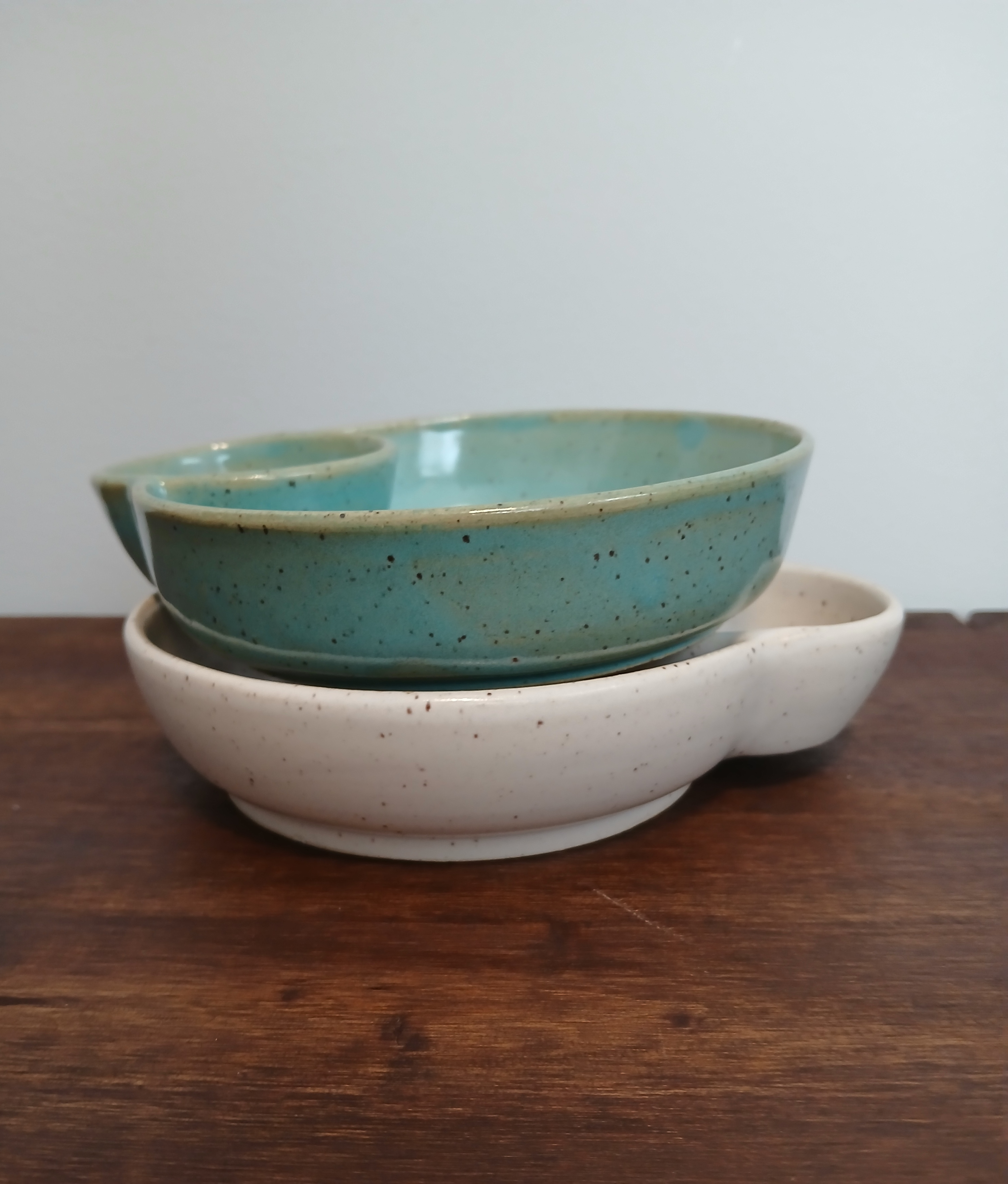 Handmade Ceramic Individual Appetizer Plate with dip Bowl