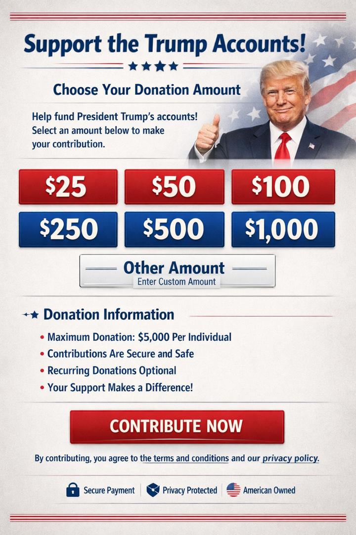 Trump Donation Support Card