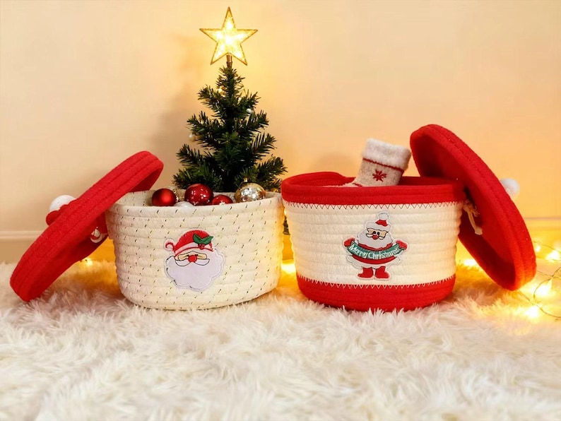 Santa Claus Storage Basket - Cotton Christmas Baby Room Decoration.