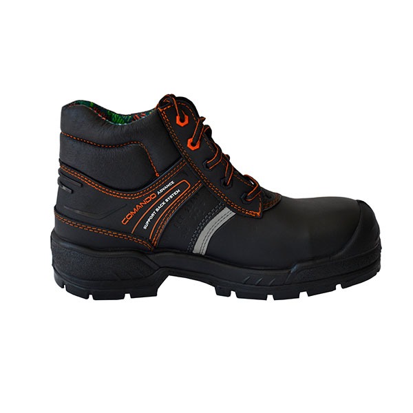 Zapato Borceguí con Casco de Policarbonato Comando Negro 706 PP+D