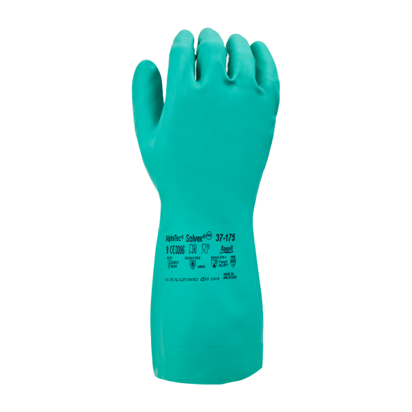 Guante de Nitrilo AlphaTec Solvex Ansell 37-175 Verde