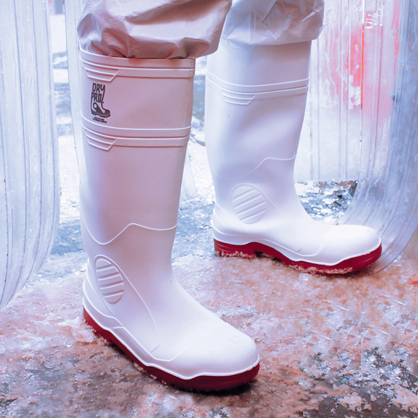 Bota Industrial con Casco Suela Nitrilo PRO5 DryPro Blanco/Rojo DP551