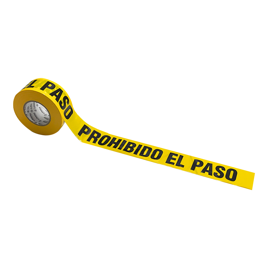 Banda de Prohibido el Paso Amarilla 3″ x 300 m (pieza)