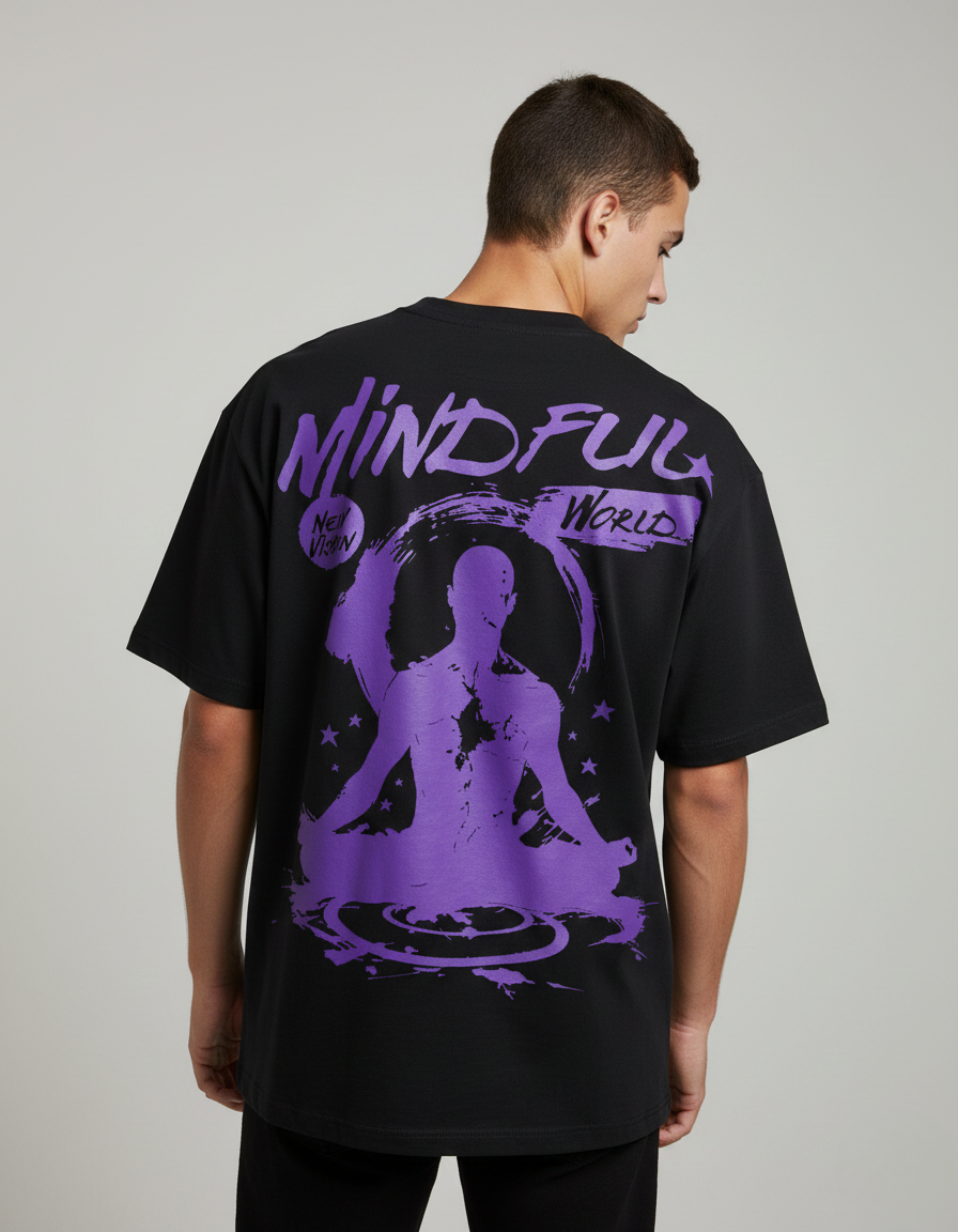 Camiseta Oversized Mind Ful Preto