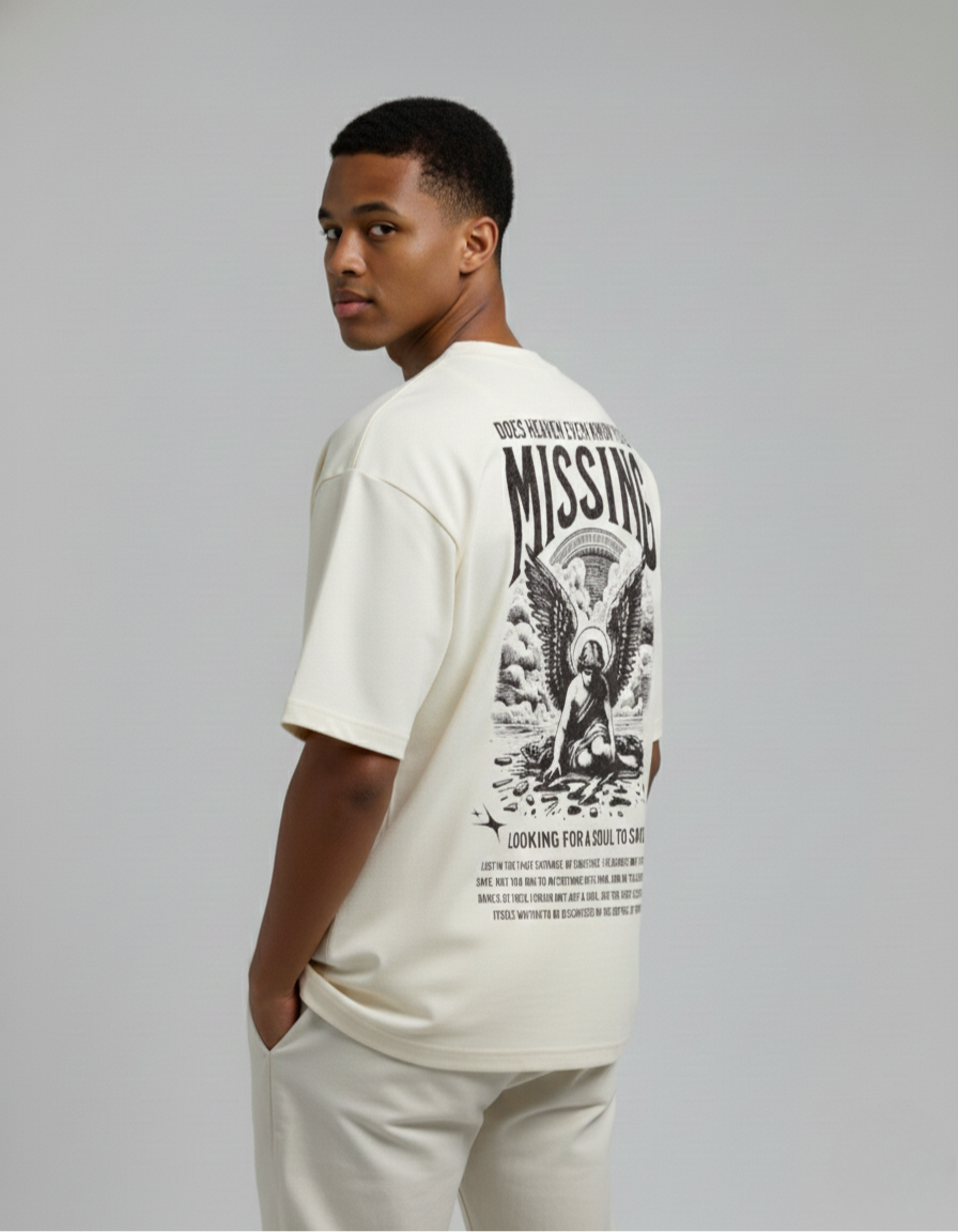 Camiseta Oversized Blessed Off-White