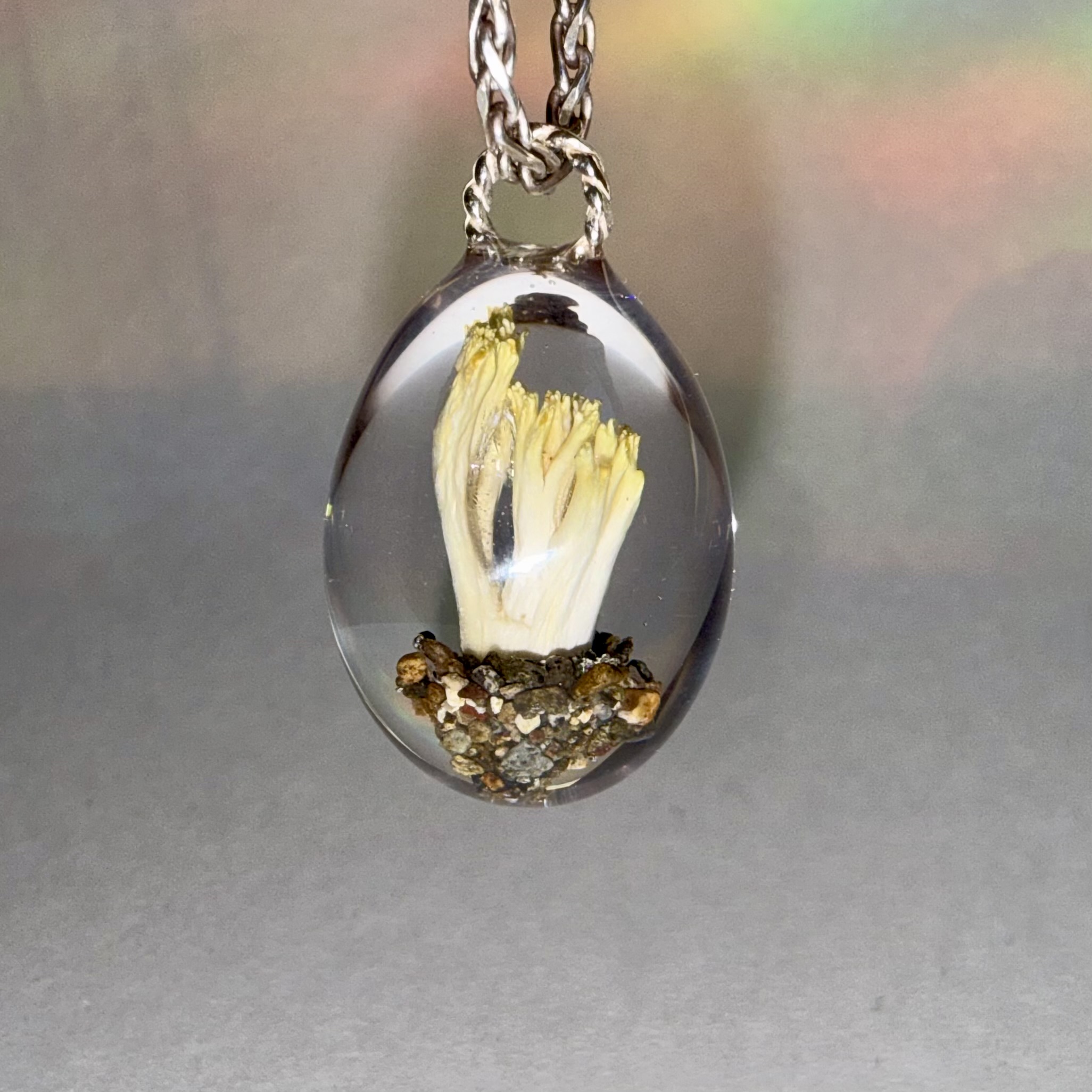 Yellow Coral + Sand Pendant