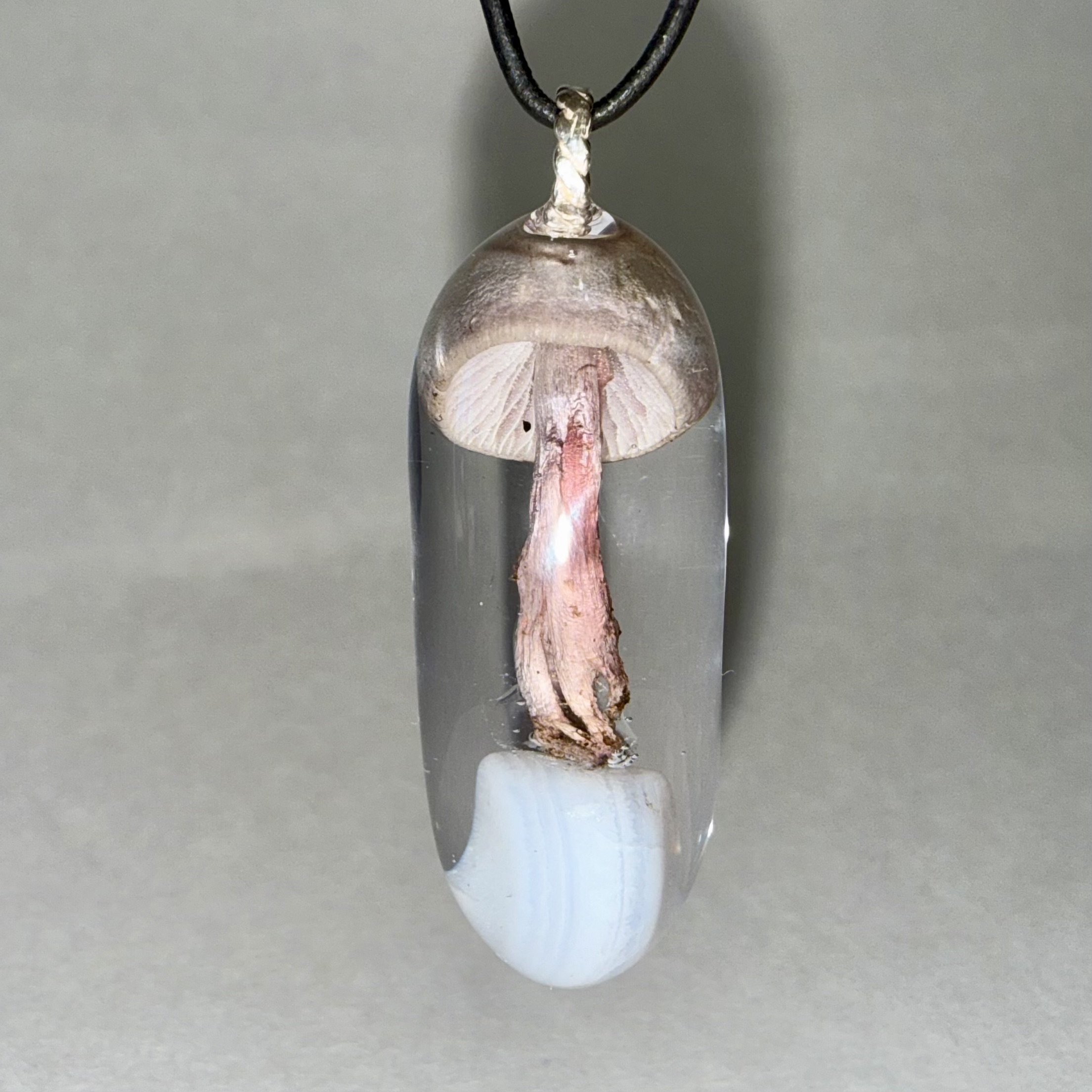 White Mushroom + Blue Lace Agate