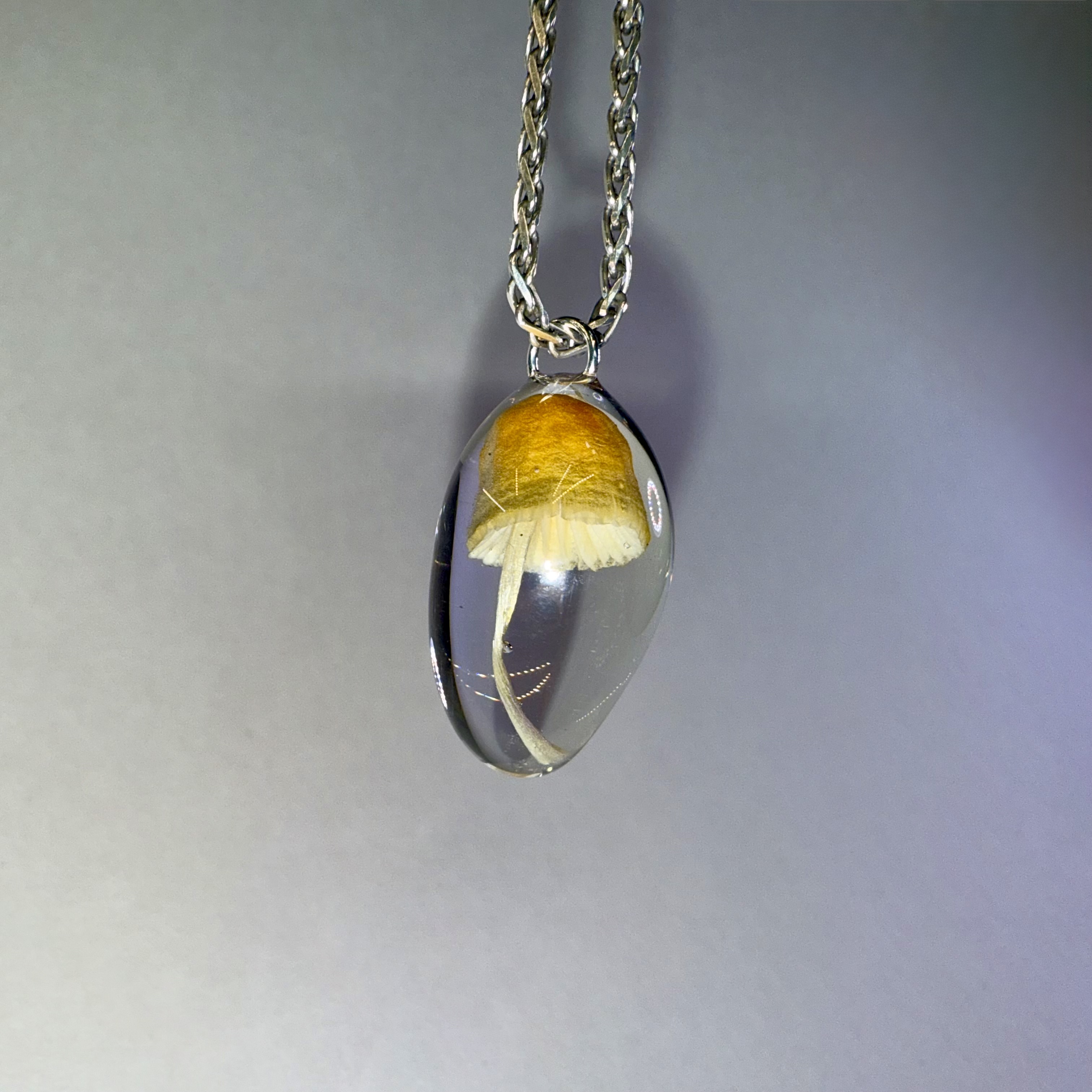Orange Mycena Pendant