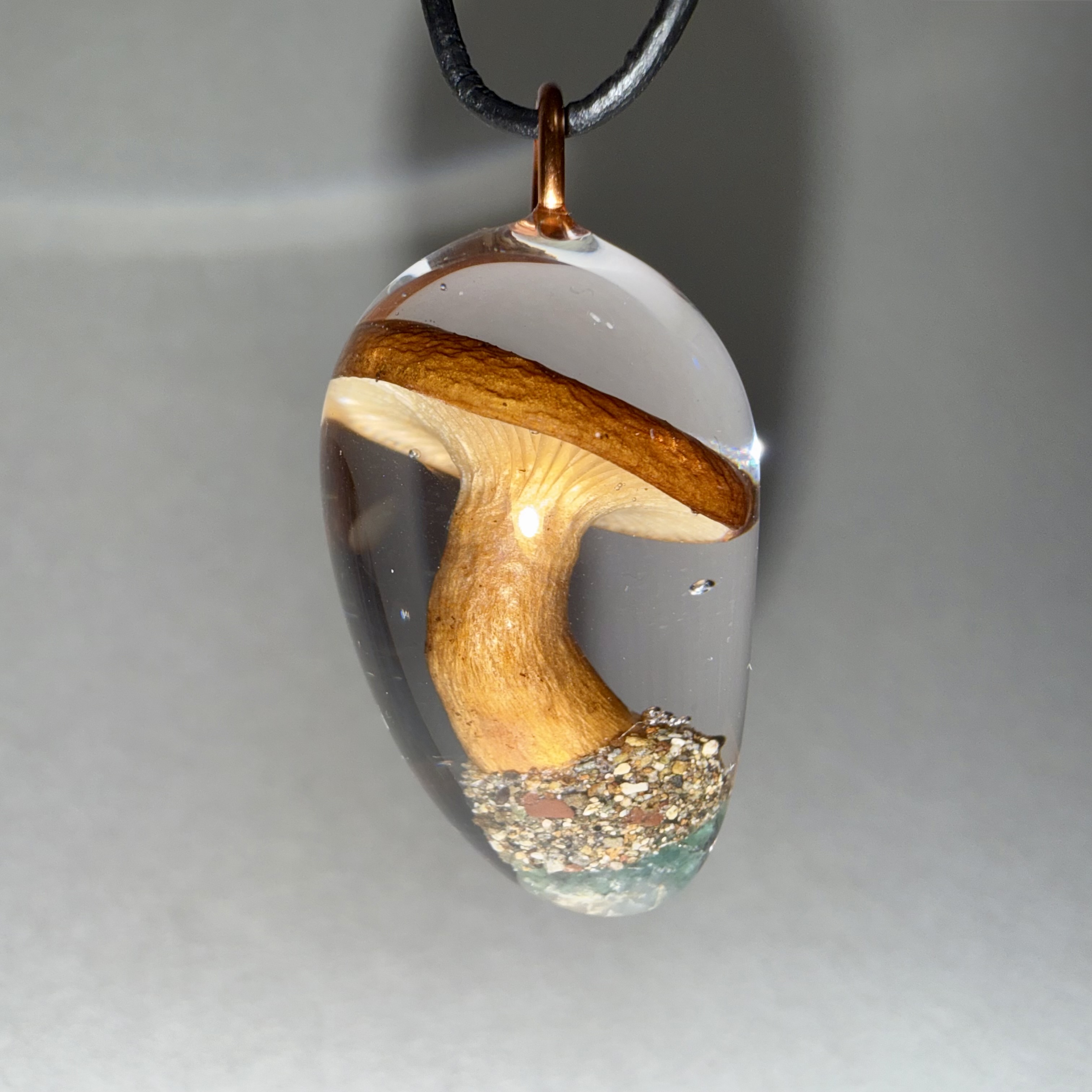 Candy Cap Mushroom Pendant