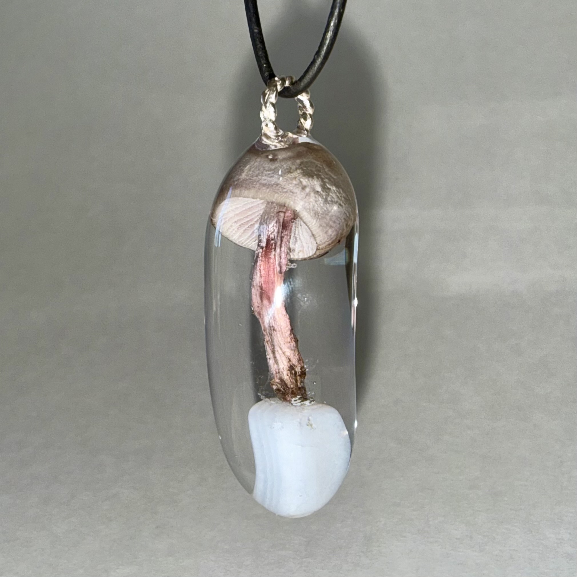 White Mushroom + Blue Lace Agate