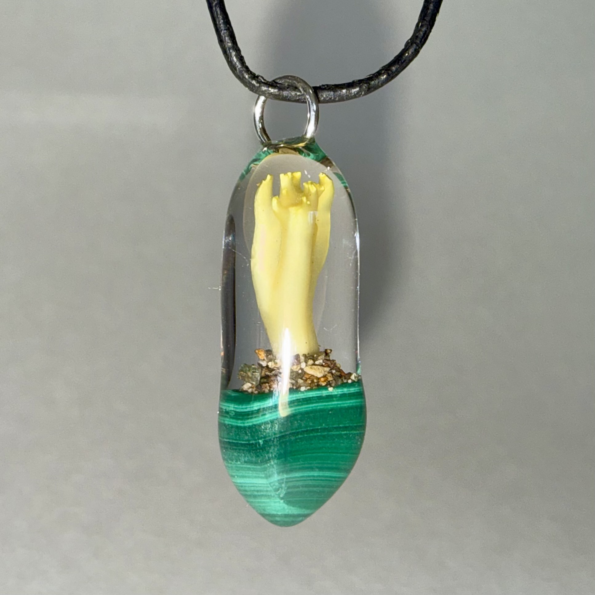 Yellow Coral + Malachite + Sand