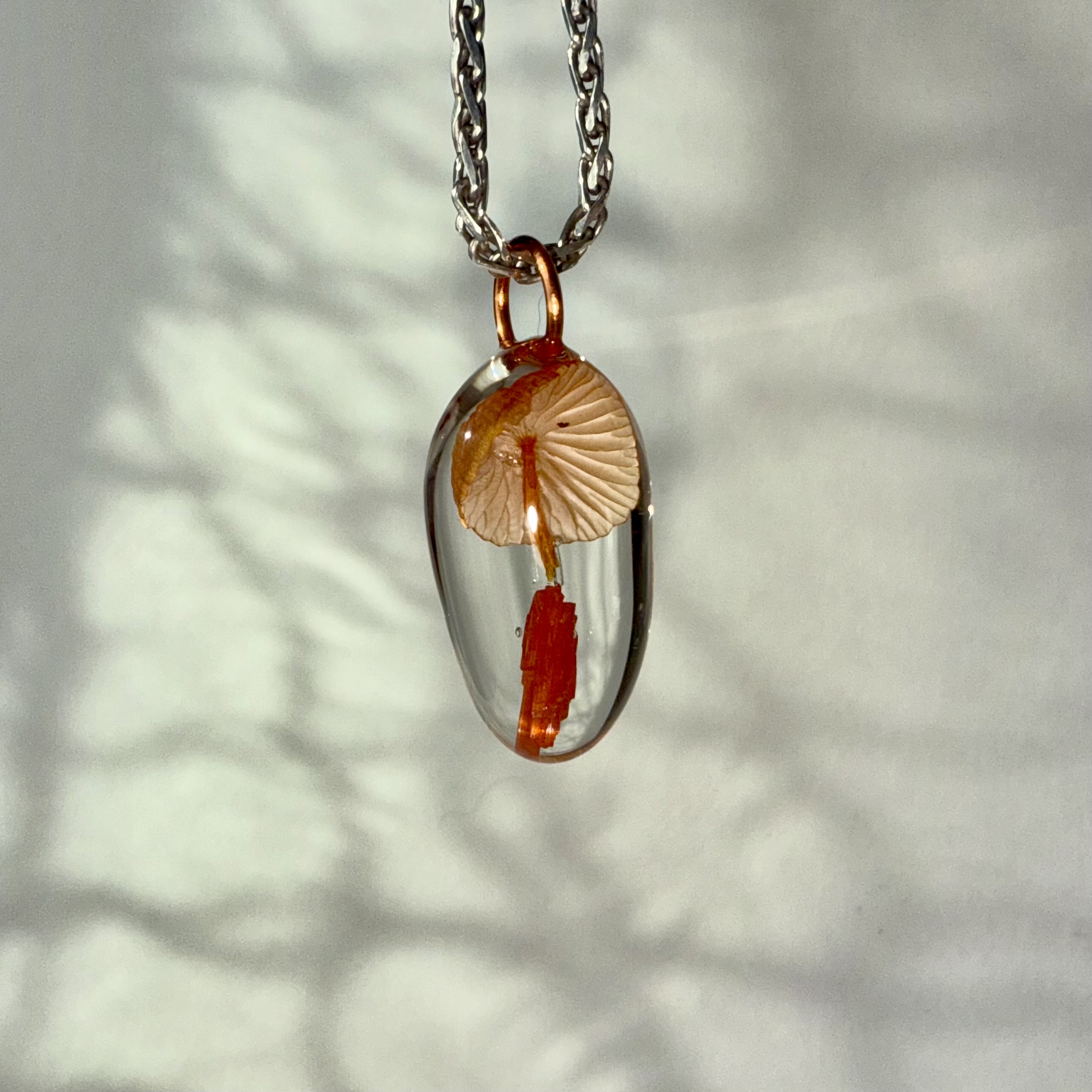 Orange Mycena Pendant
