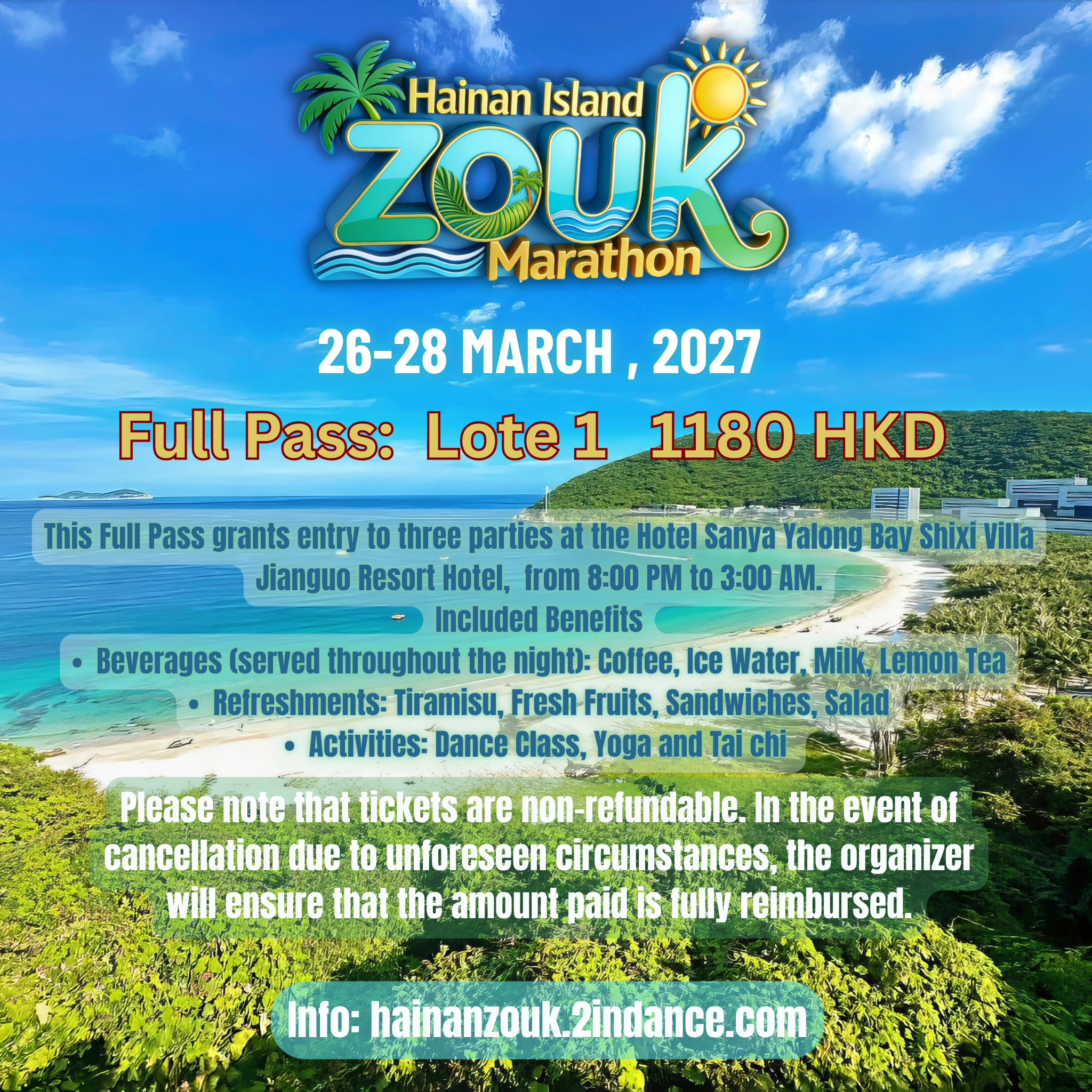  Hainan Island Zouk Marathon Full Pass Lote 1