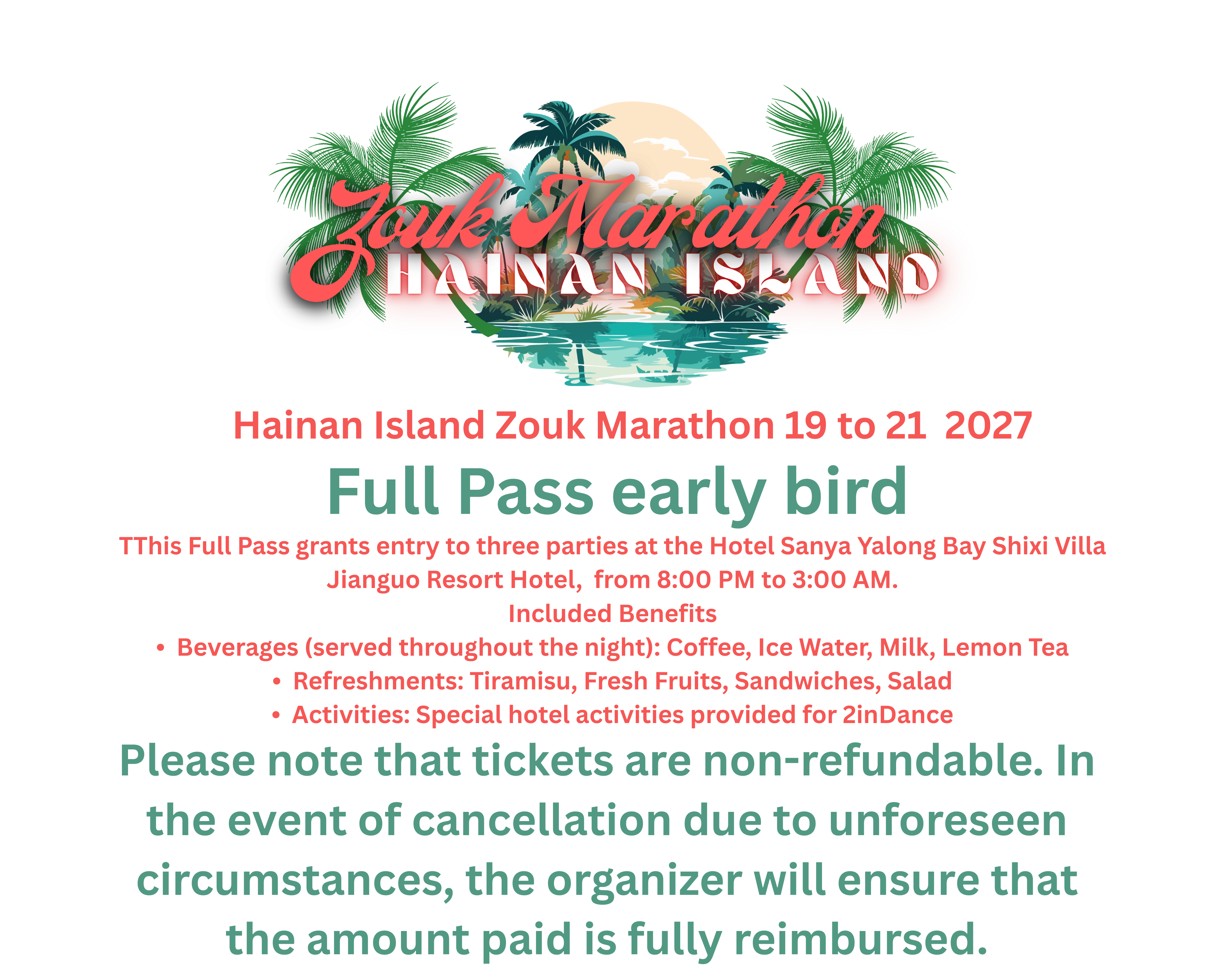 Full Pass early bird for Hainan Island Zouk Marathon