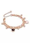 Gelang charm hati emas rose